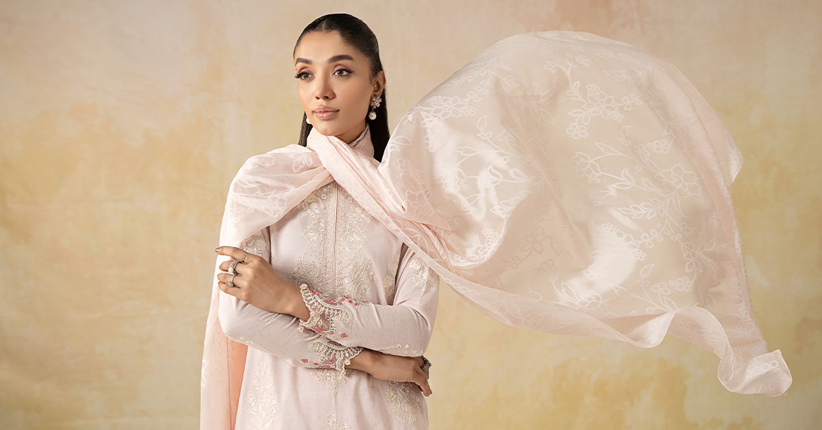 3 Piece Embroidered Self Jacquard Lawn Suit