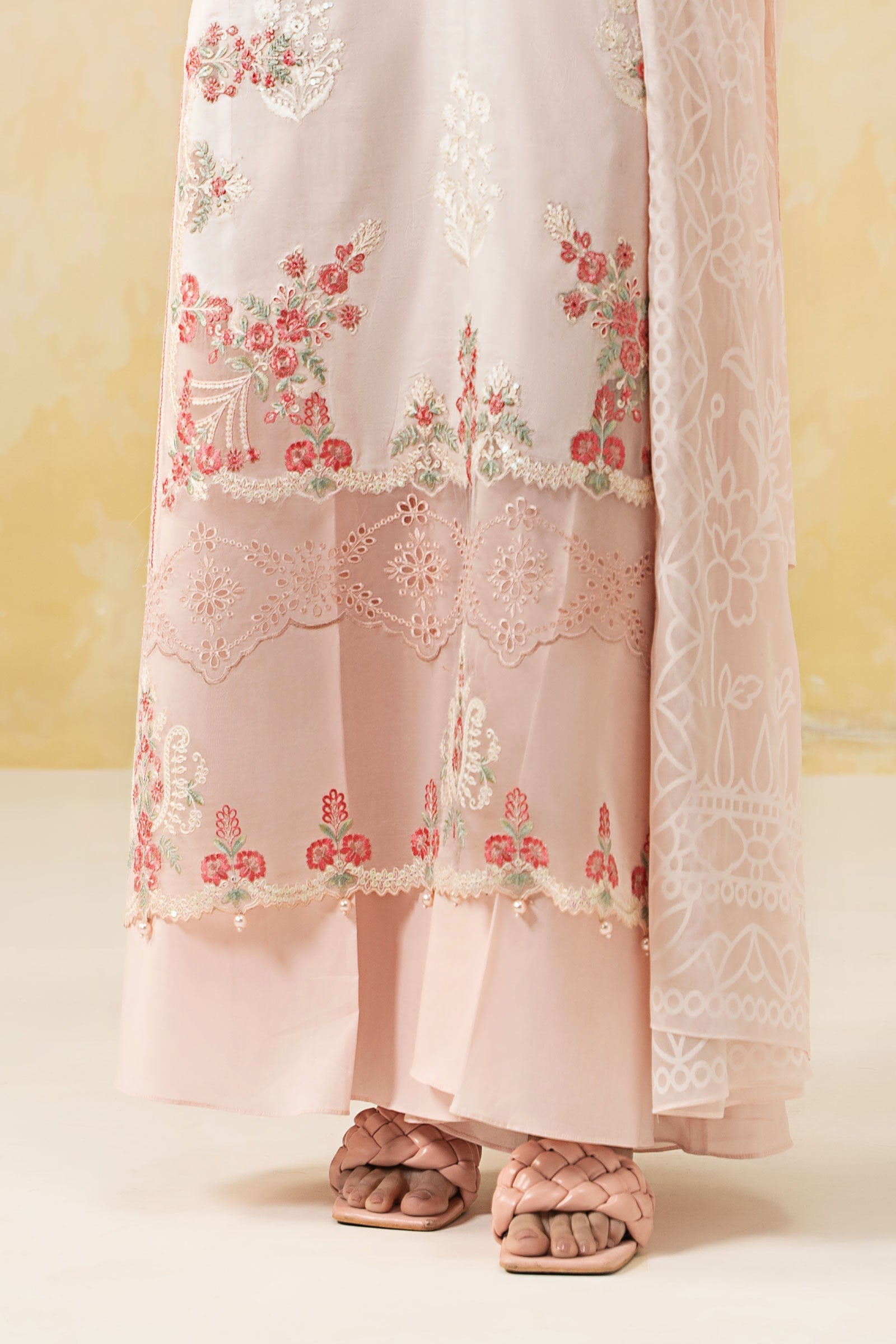 3 Piece Embroidered Self Jacquard Lawn Suit