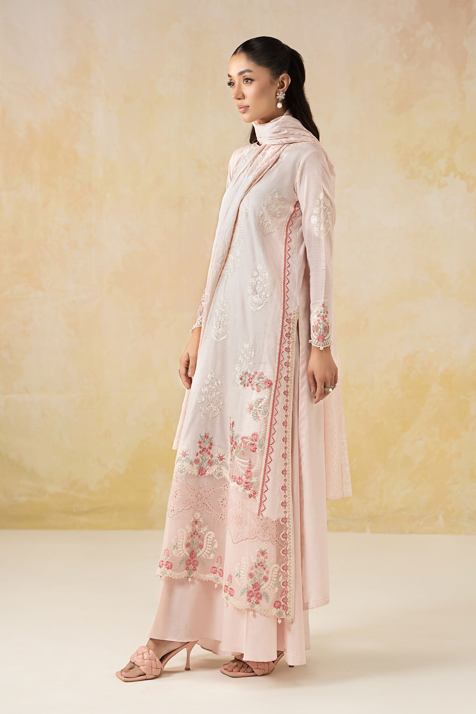 3 Piece Embroidered Self Jacquard Lawn Suit