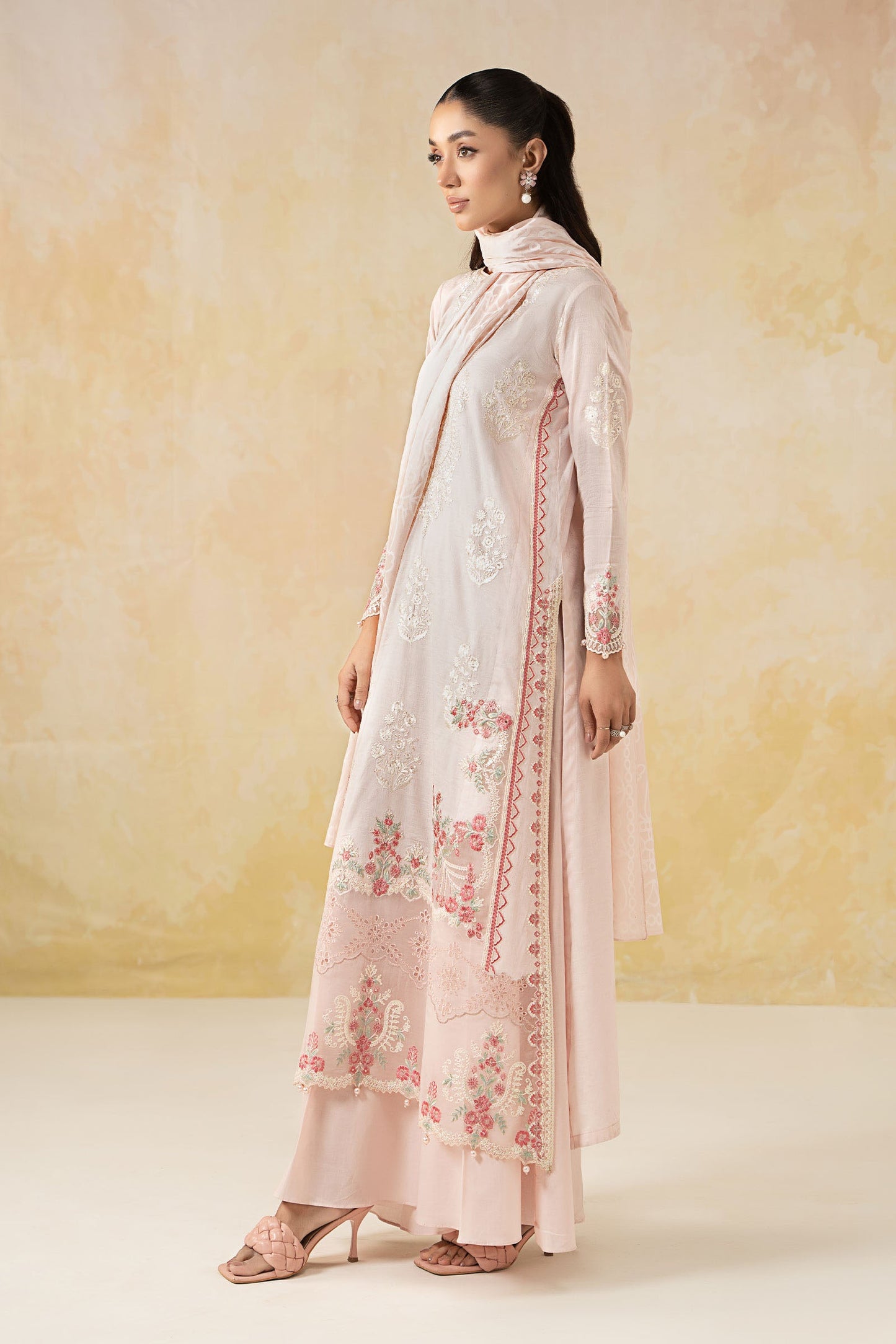 3 Piece Embroidered Self Jacquard Lawn Suit