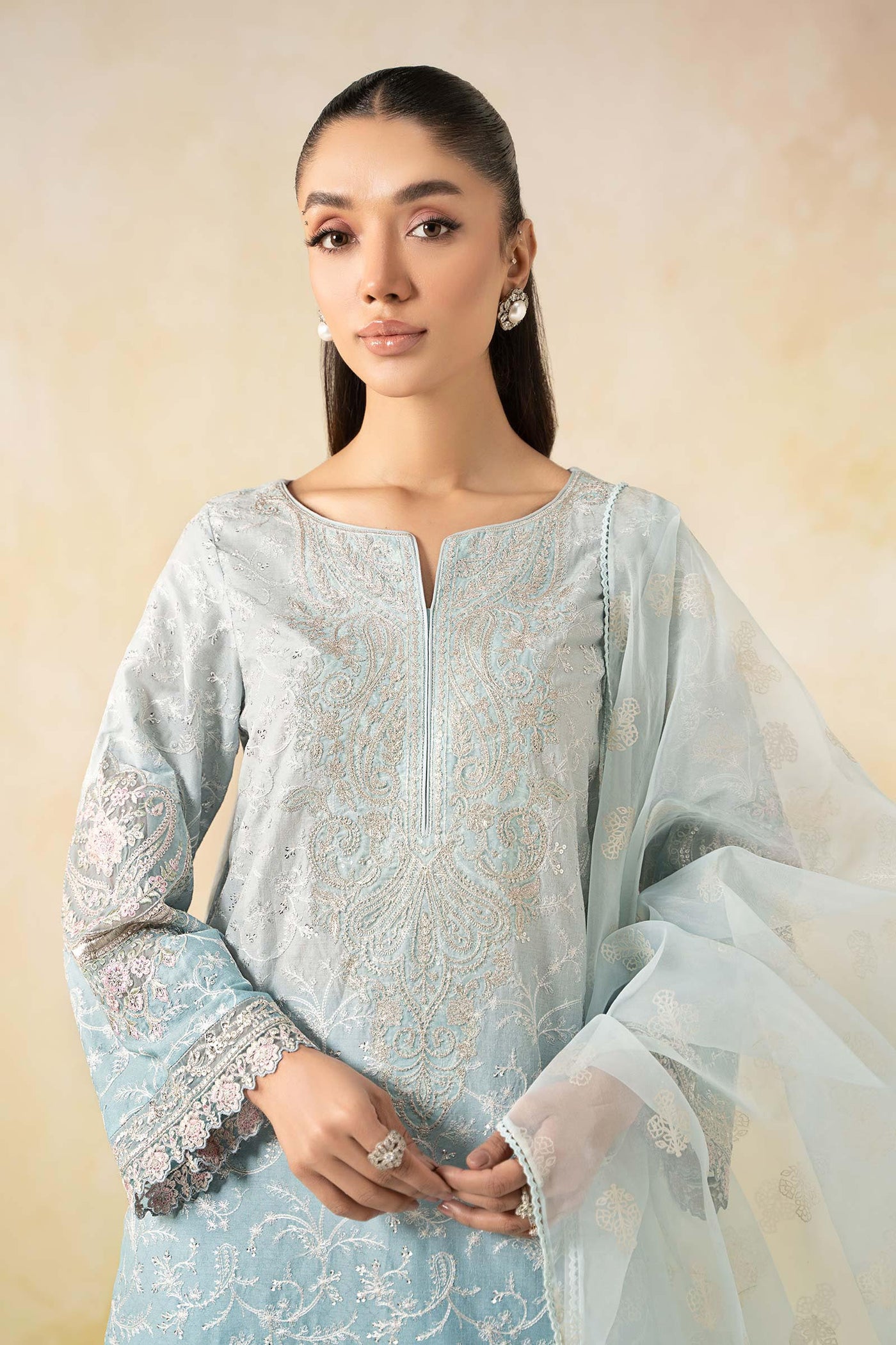 3 Piece Embroidered Self Jacquard Lawn Suit