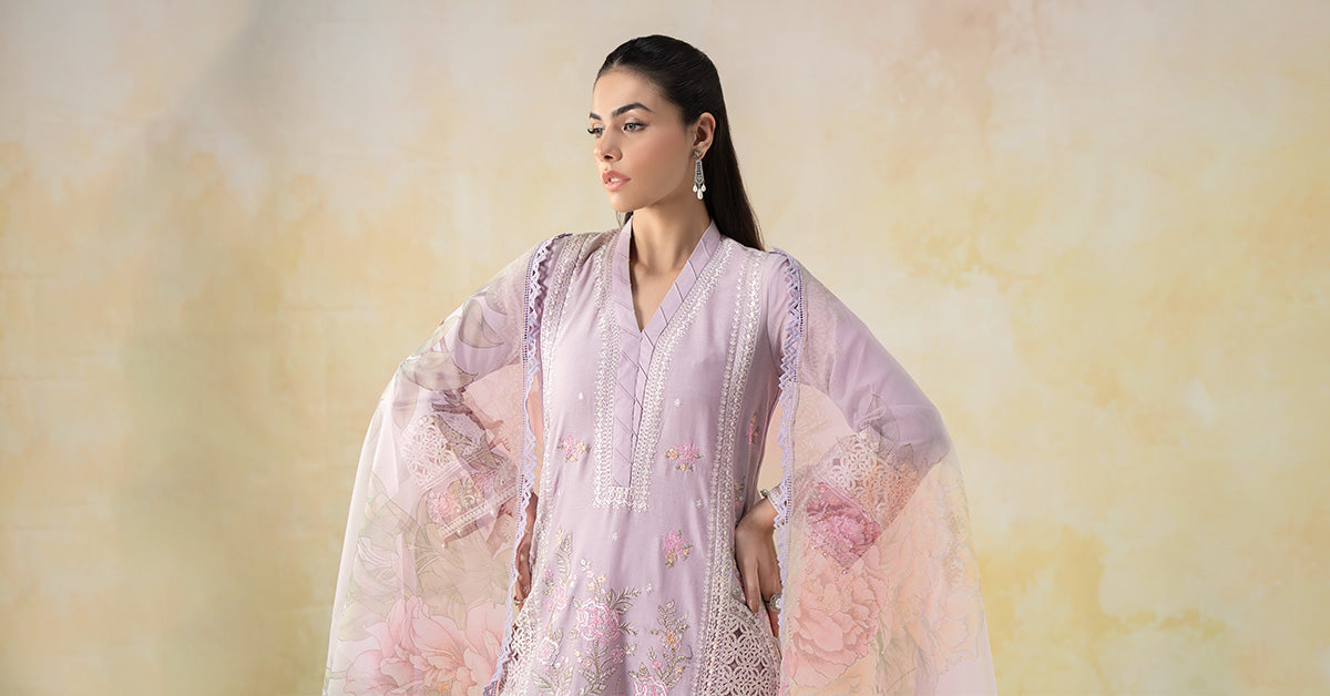 3 Piece Embroidered Dobby Lawn Suit