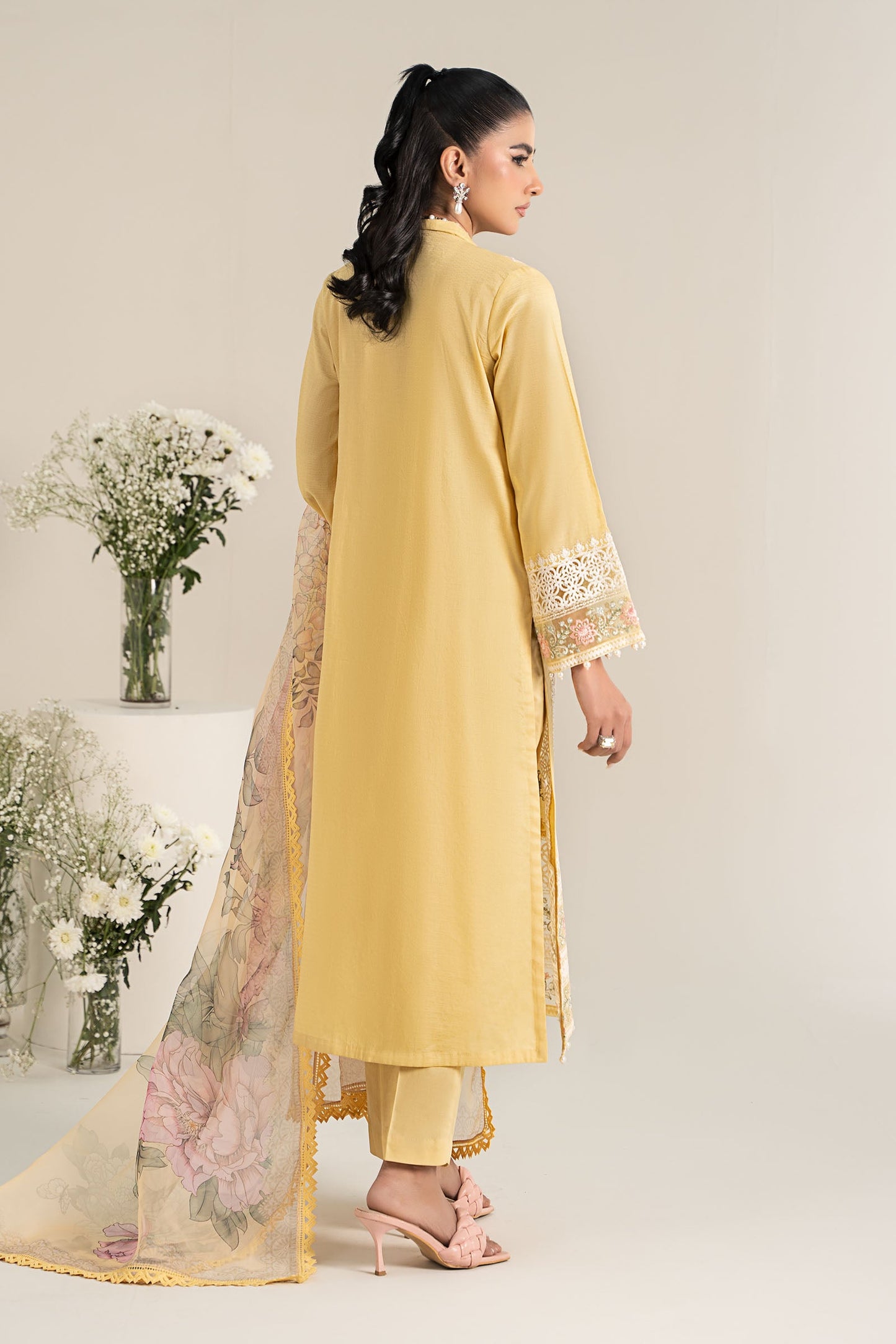 3 Piece Embroidered Dobby Lawn Suit