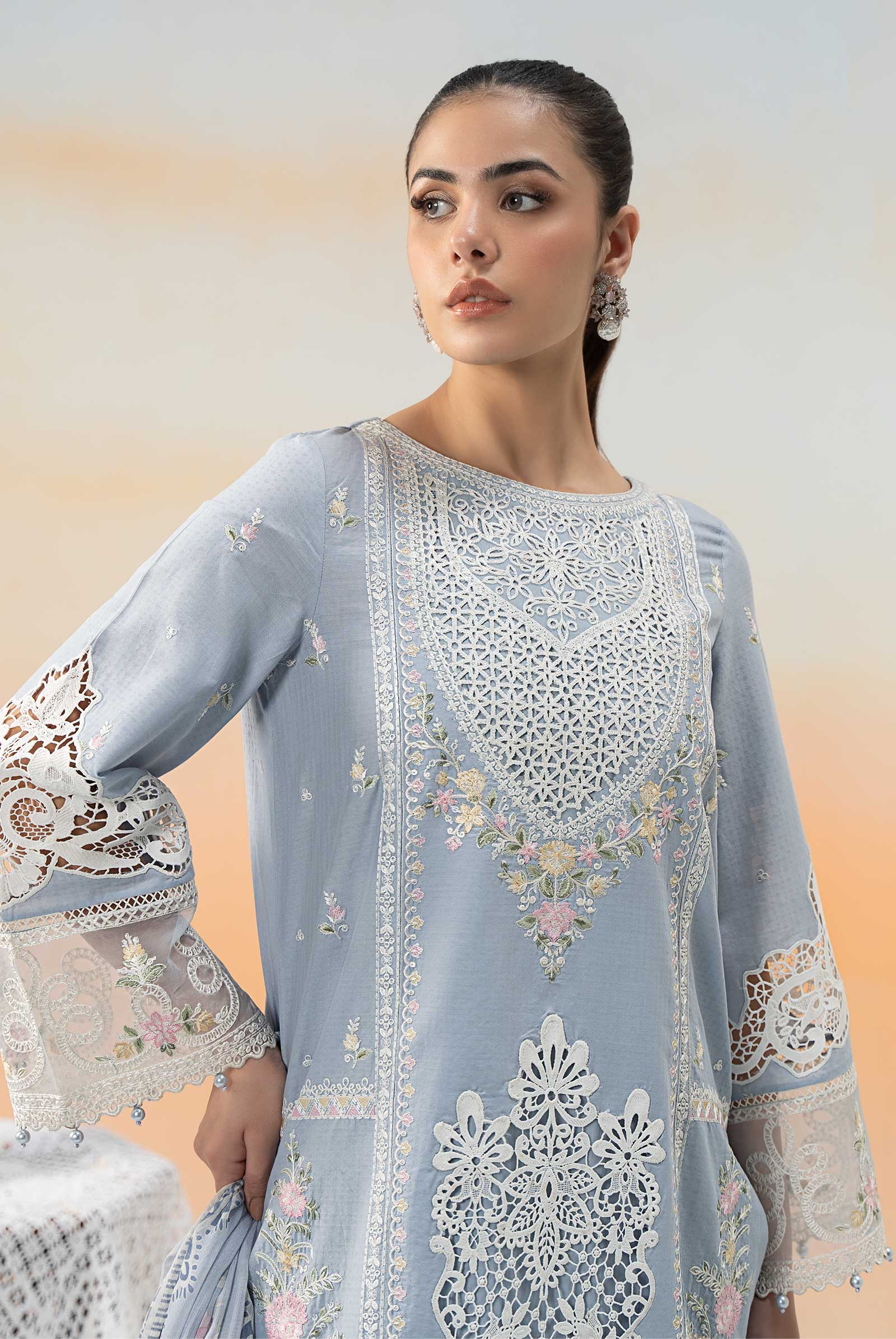 3 Piece Embroidered Dobby Lawn Suit