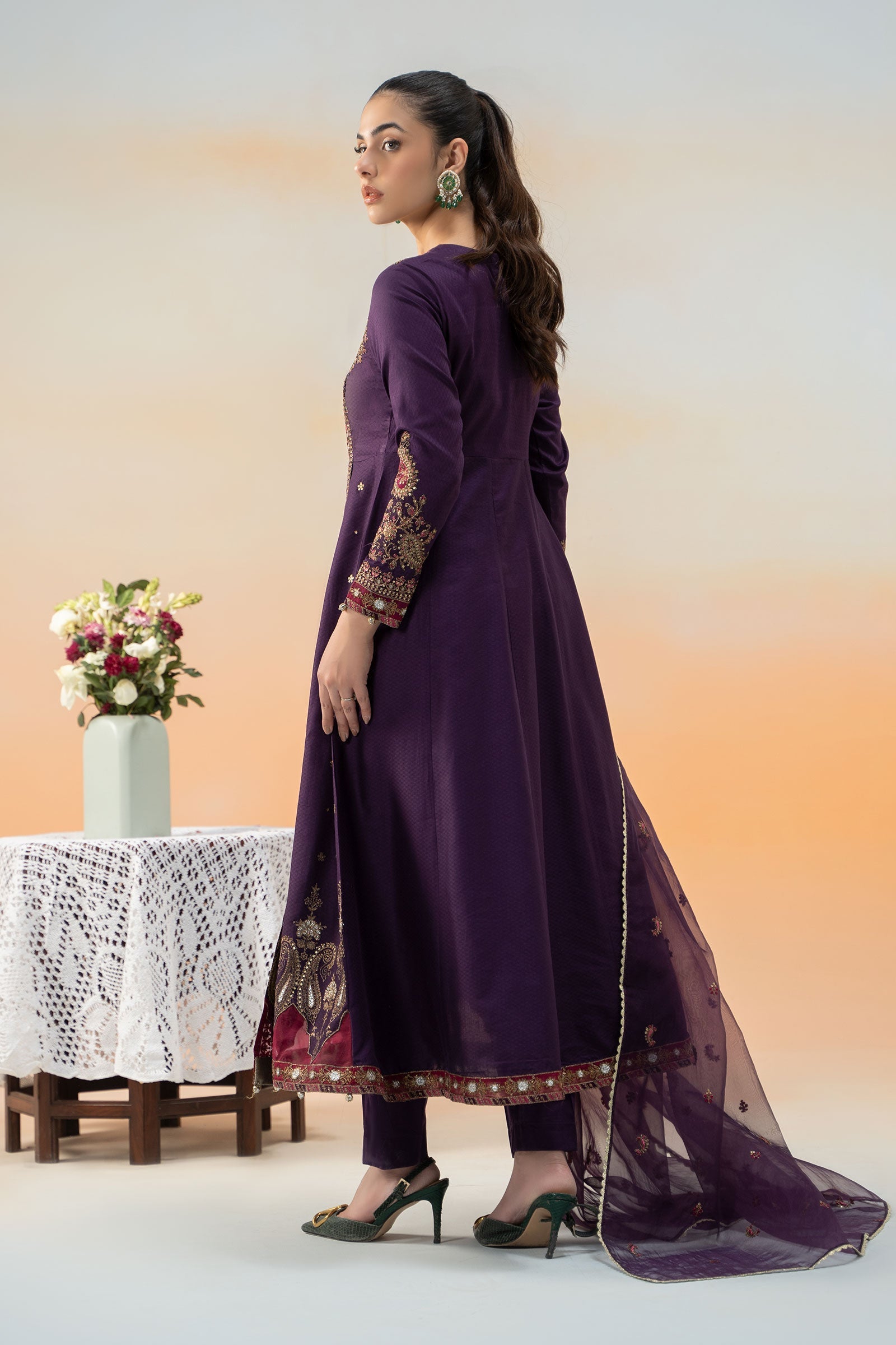 3 Piece Embroidered Dobby Lawn Suit