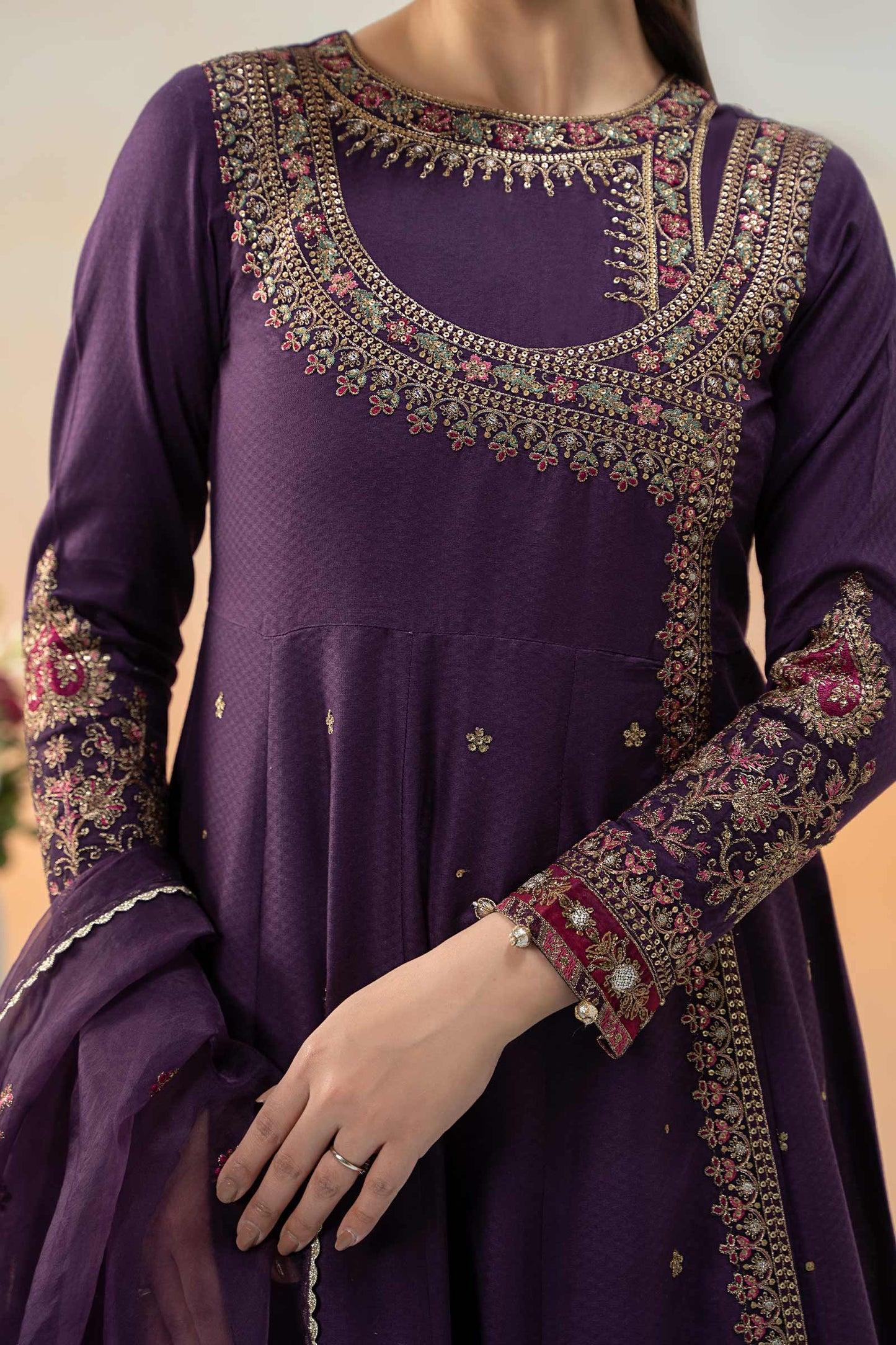 3 Piece Embroidered Dobby Lawn Suit