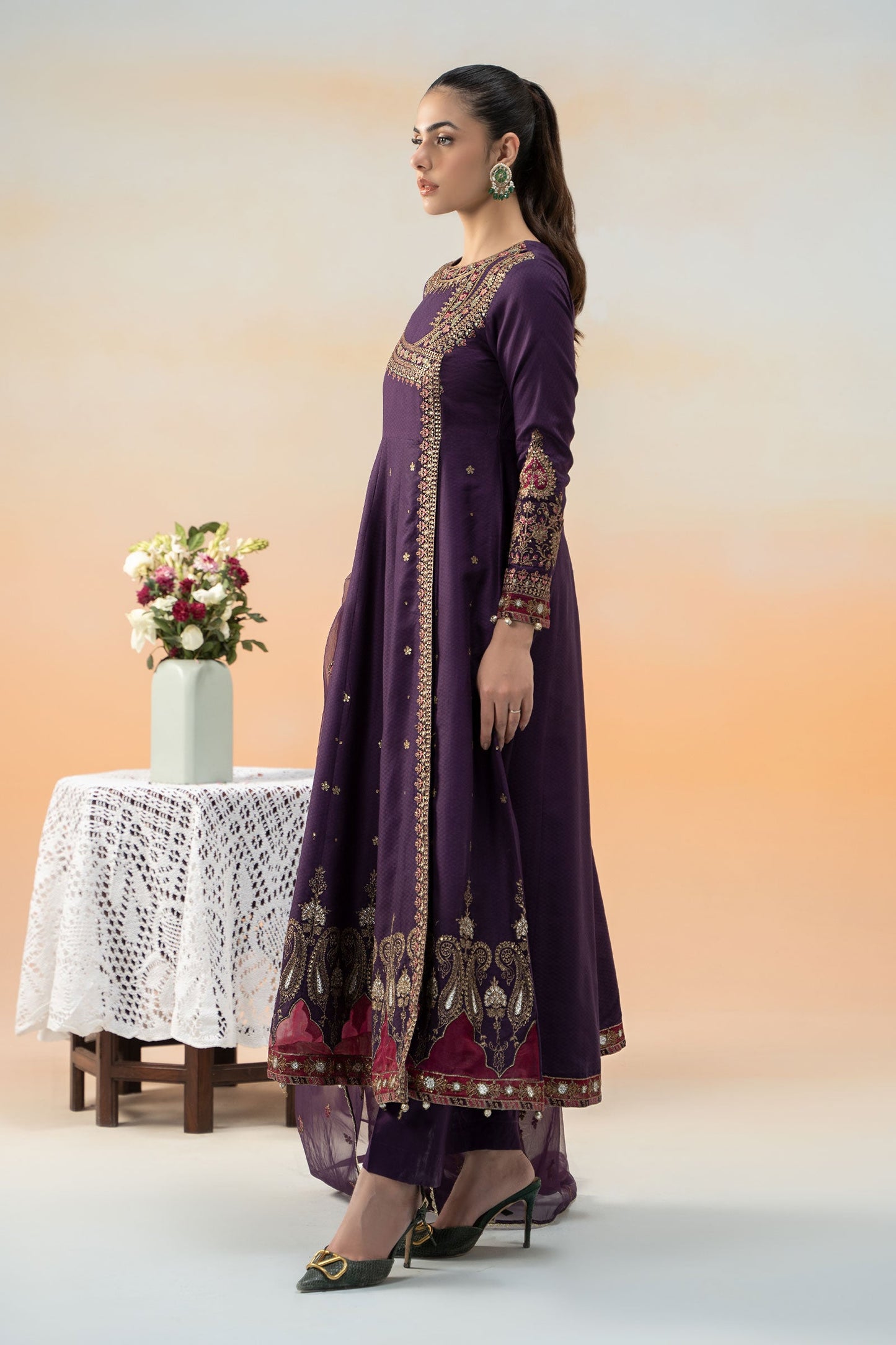 3 Piece Embroidered Dobby Lawn Suit