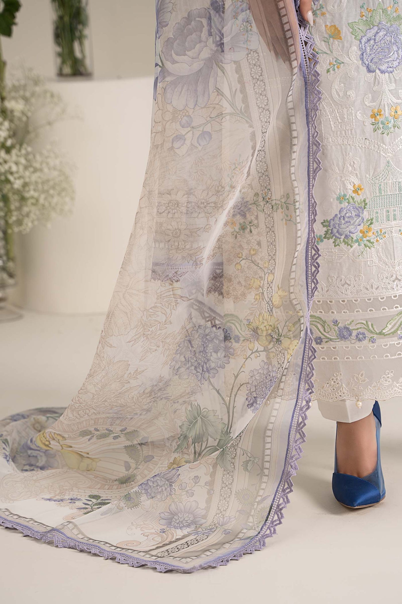 3 Piece Embroidered Self Jacquard Lawn Suit