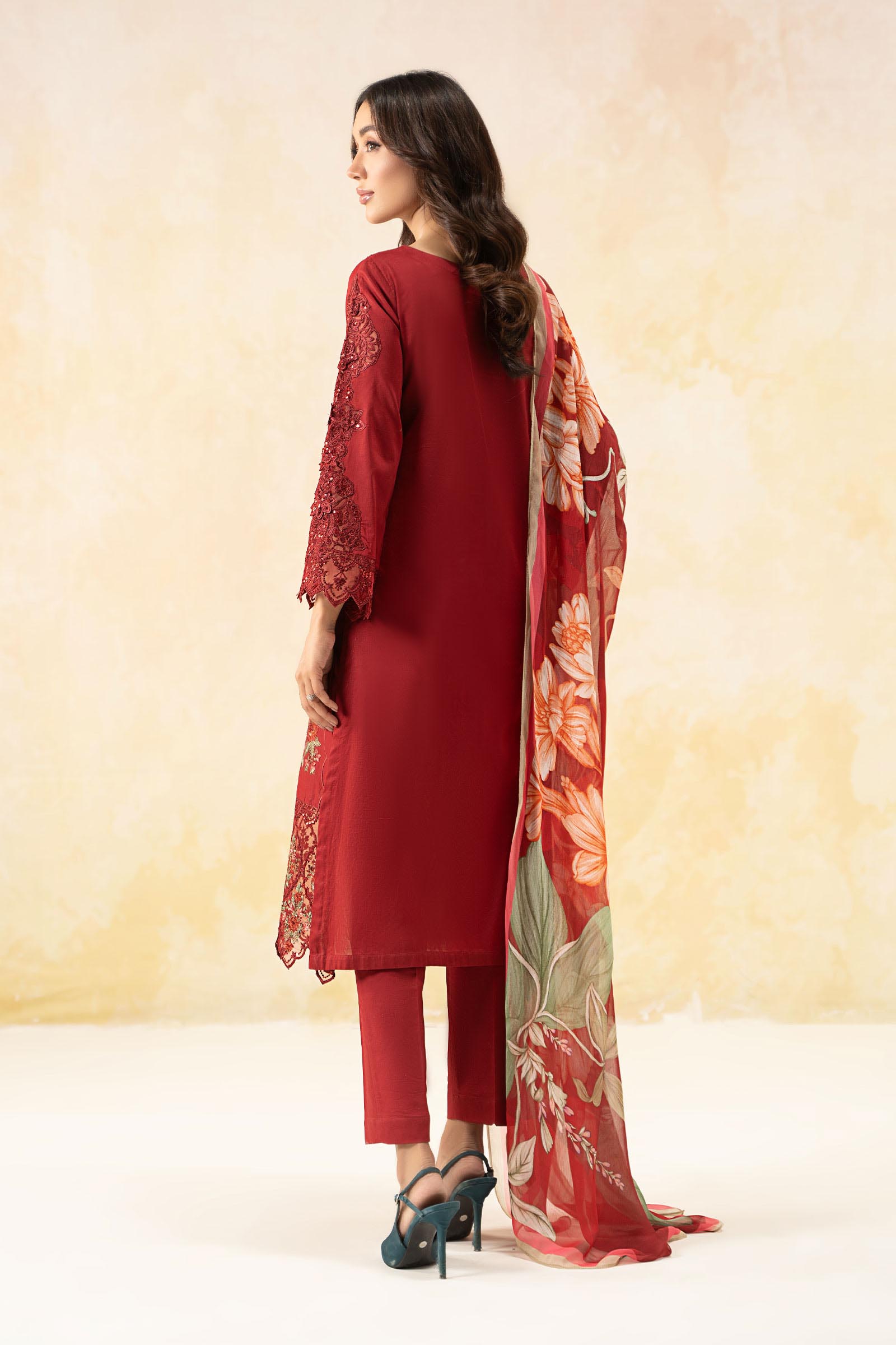 3 Piece Embroidered Dobby Lawn Suit
