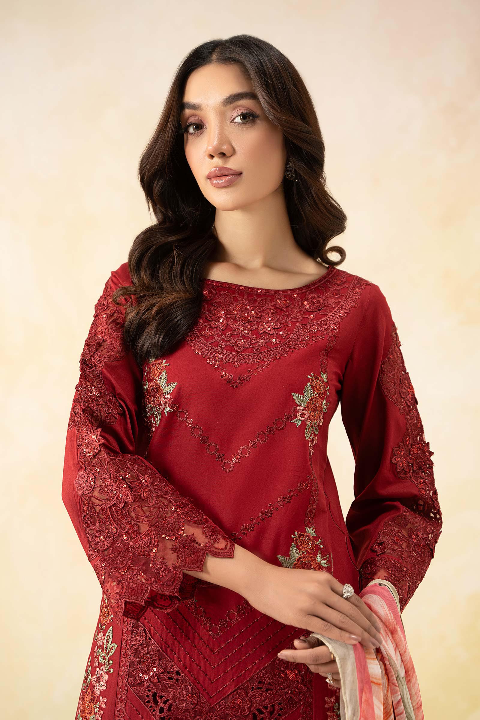 3 Piece Embroidered Dobby Lawn Suit