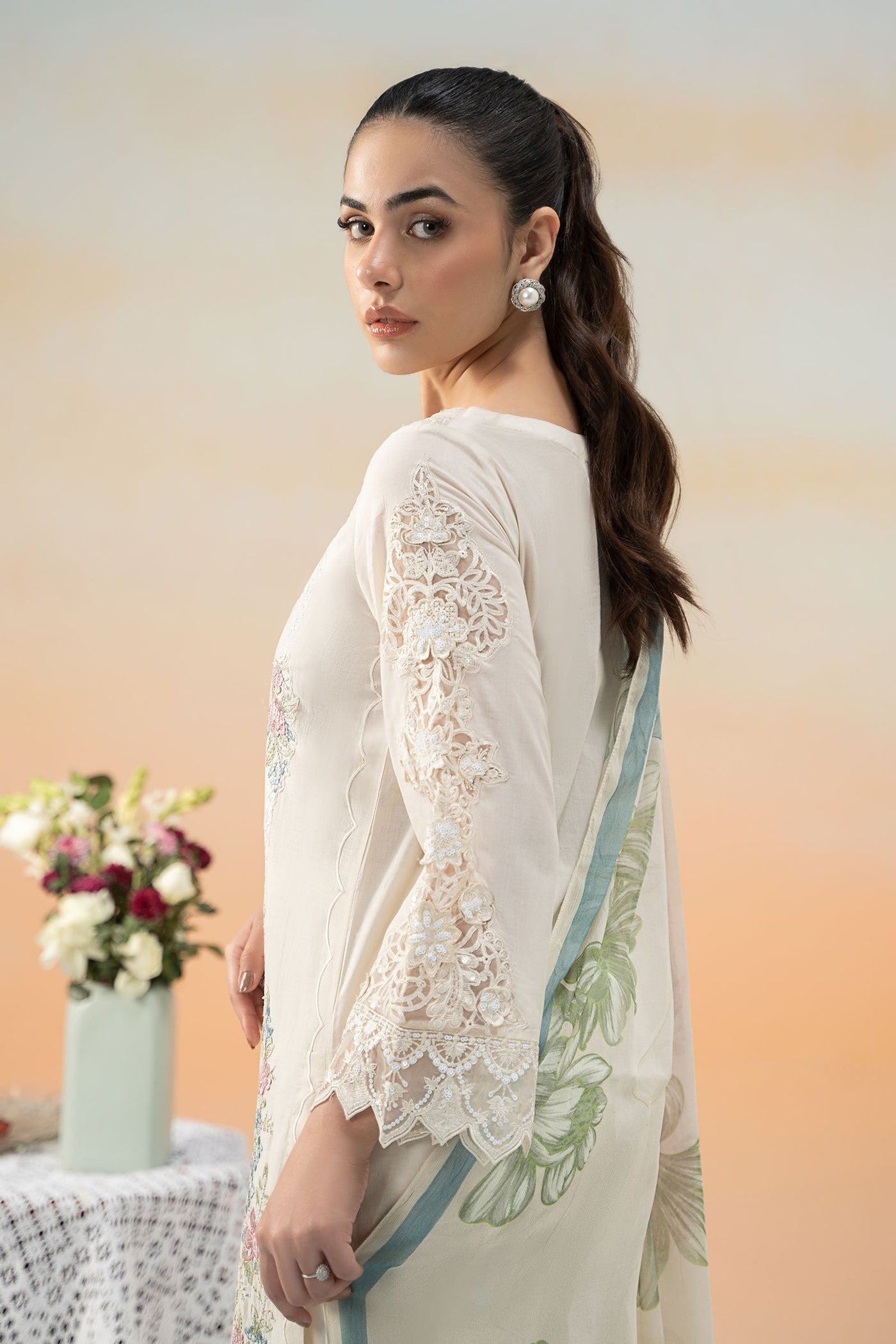 3 Piece Embroidered Dobby Lawn Suit