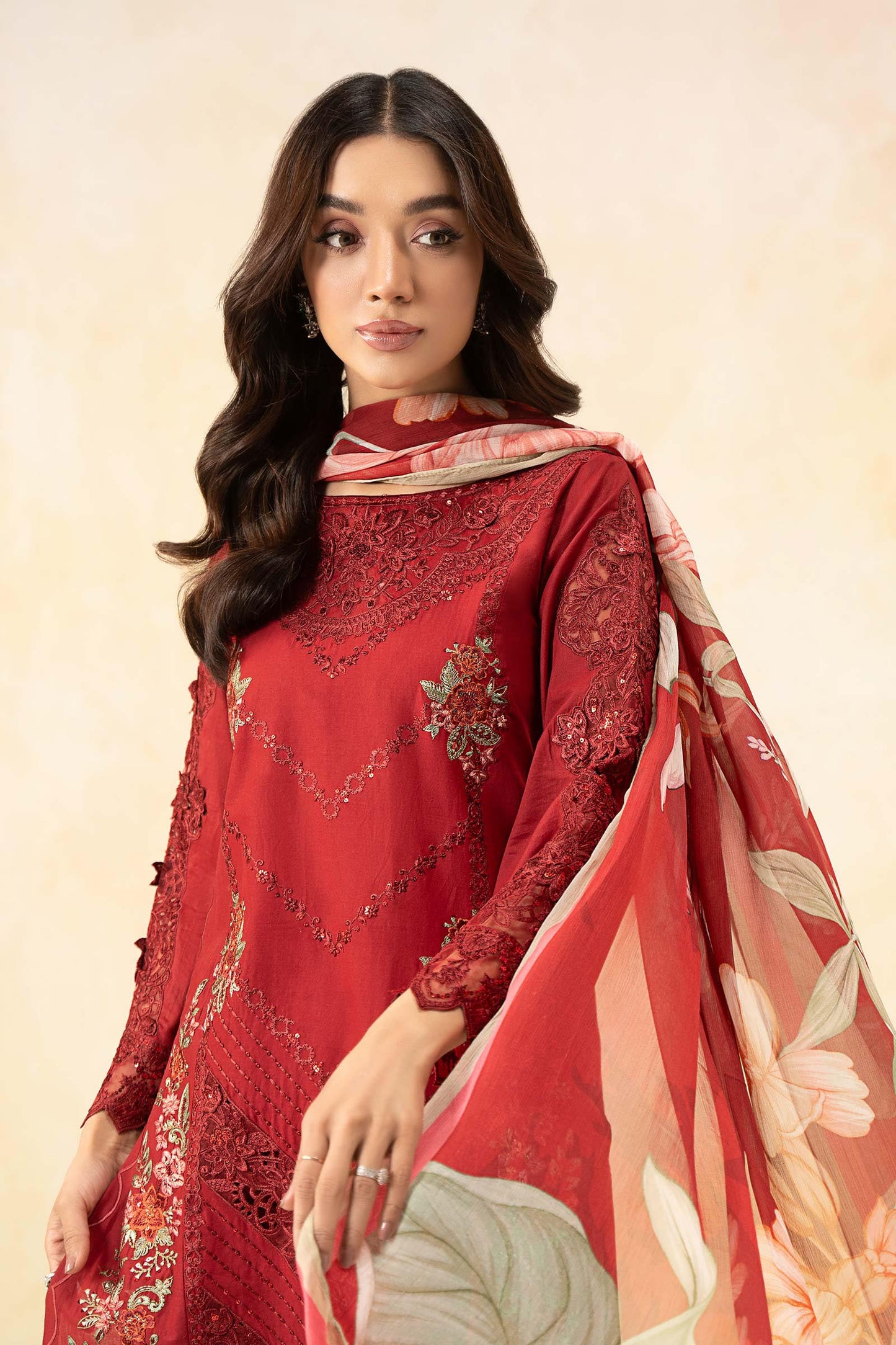 3 Piece Embroidered Dobby Lawn Suit