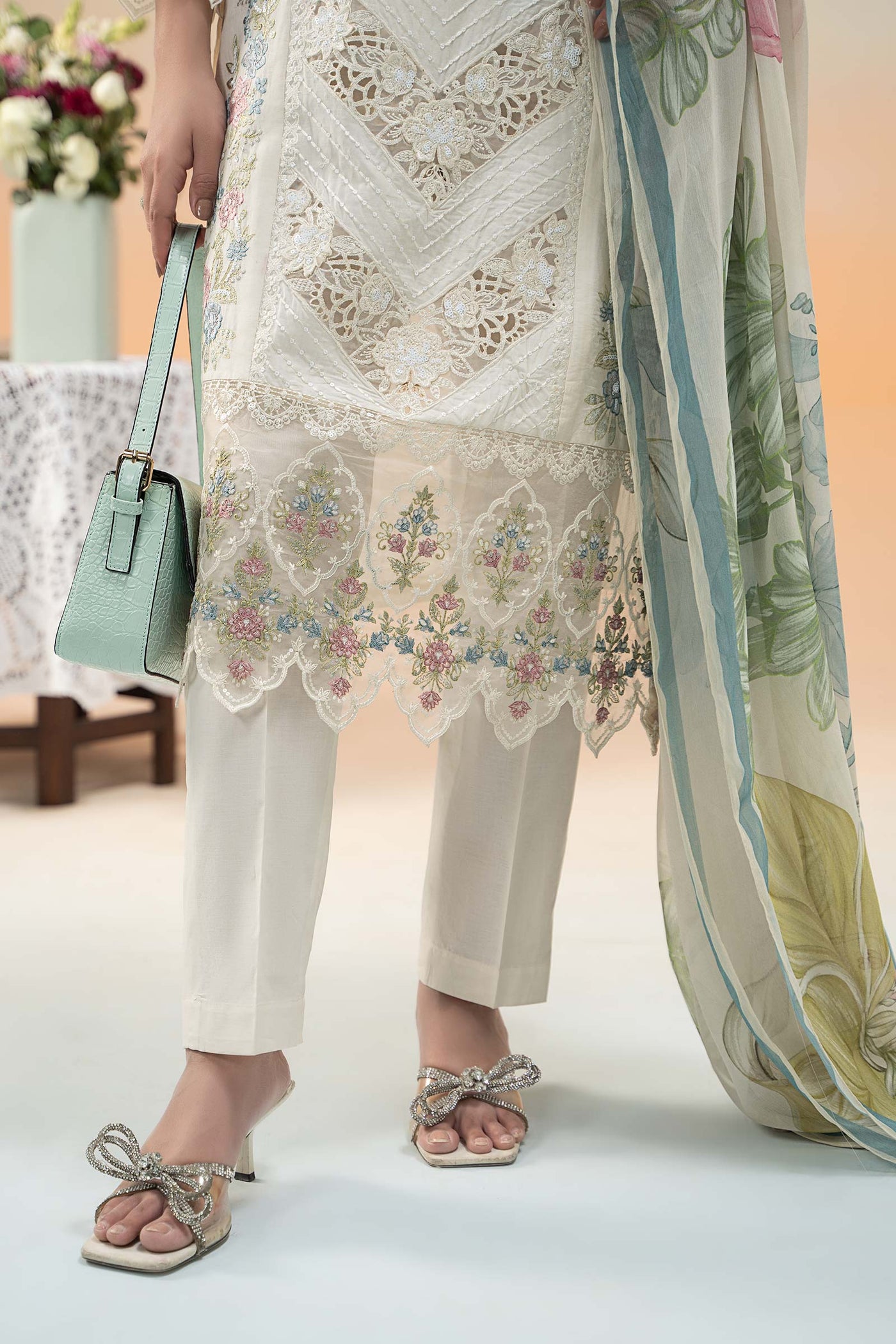 3 Piece Embroidered Dobby Lawn Suit