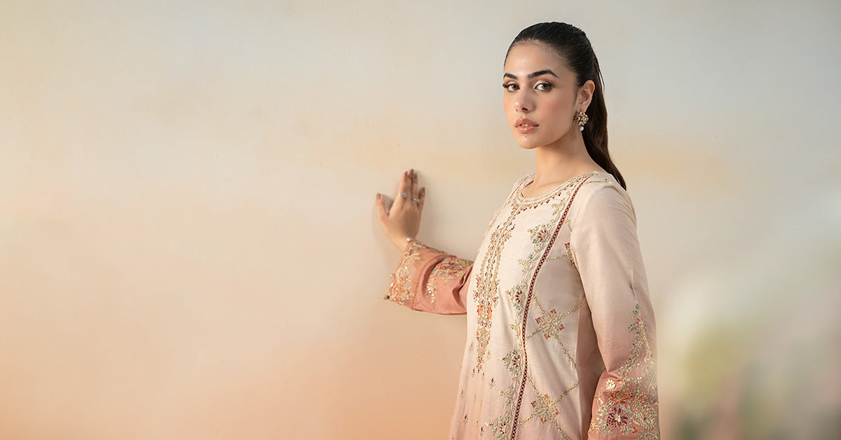 3 Piece Embroidered Self Jacquard Lawn Suit