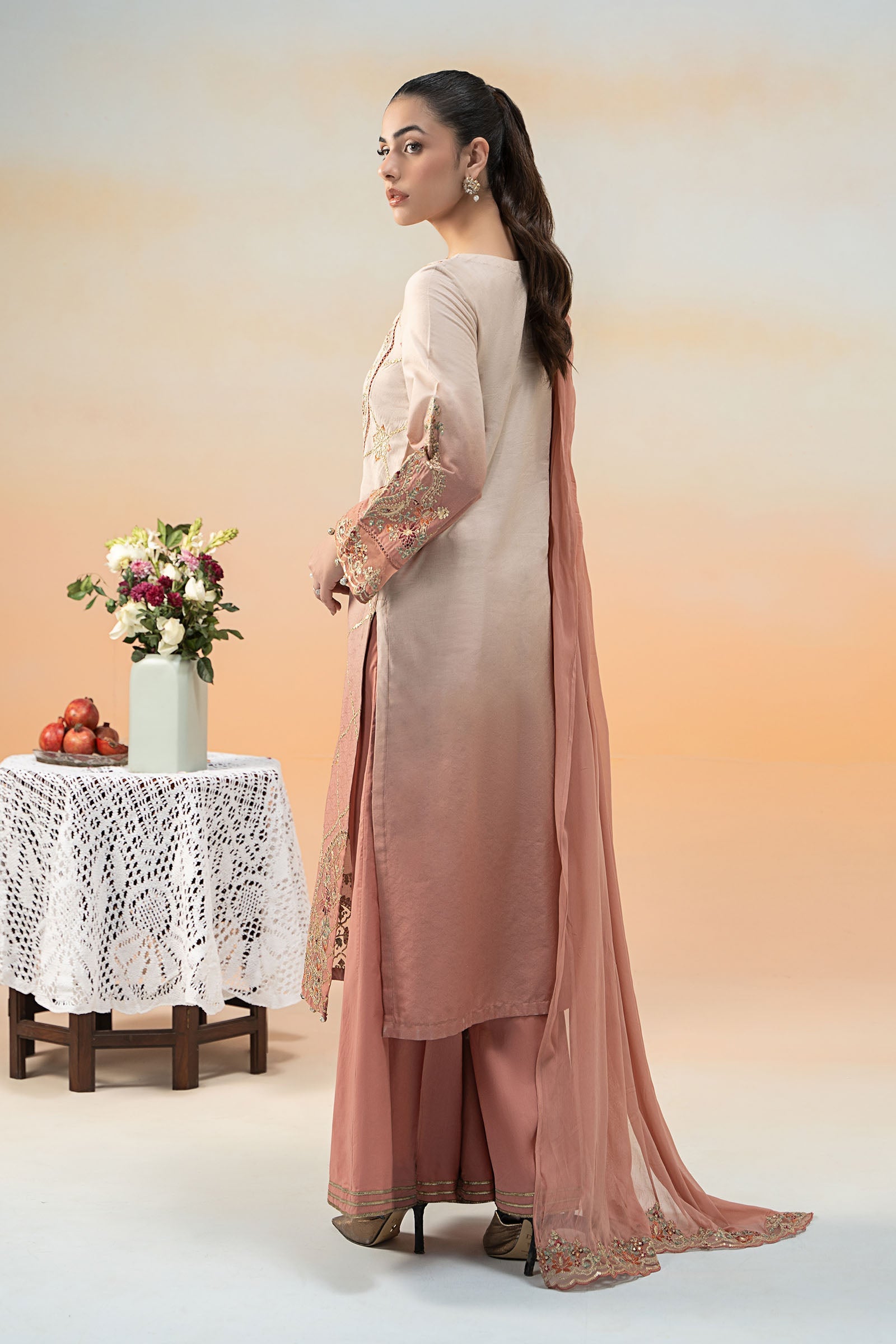 3 Piece Embroidered Self Jacquard Lawn Suit