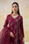 3 Piece Embroidered Paper Cotton Suit