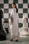 2 Piece Embroidered Striped Cotton Suit