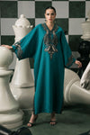 2 Piece Embroidered Striped Cotton Suit