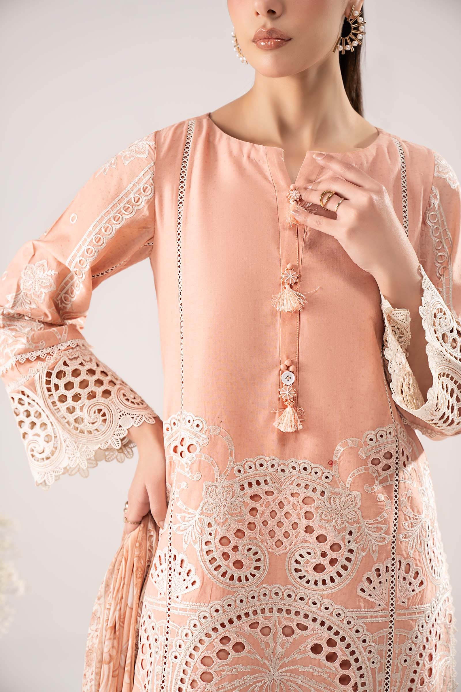 3 Piece Embroidered Dobby Lawn Suit