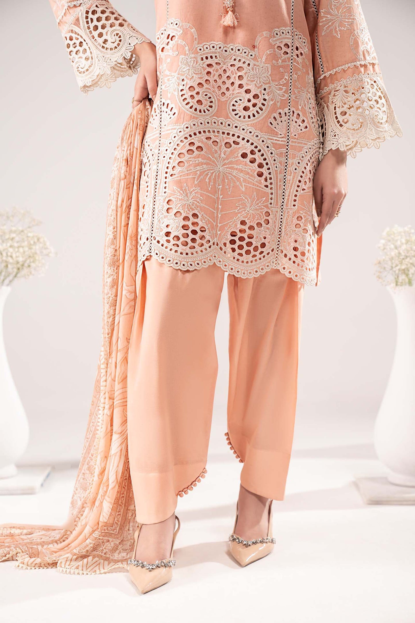 3 Piece Embroidered Dobby Lawn Suit