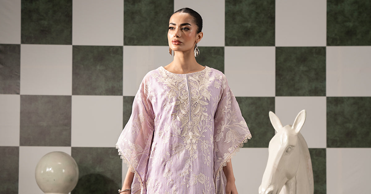3 Piece Embroidered Cotton Net Suit