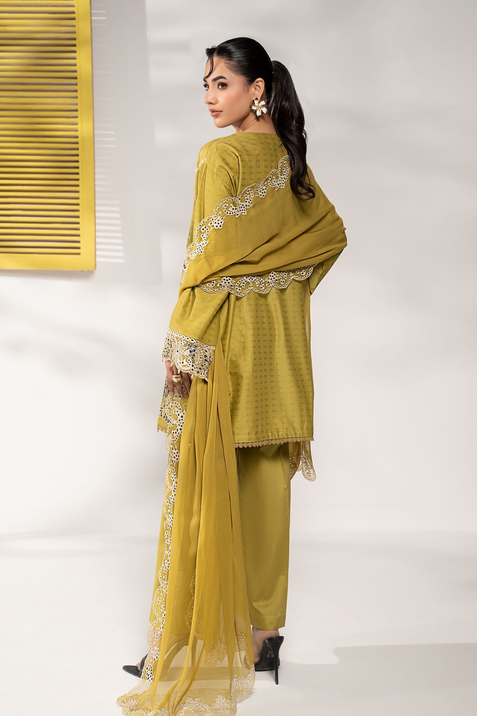 3 Piece Embroidered Dobby Lawn Suit