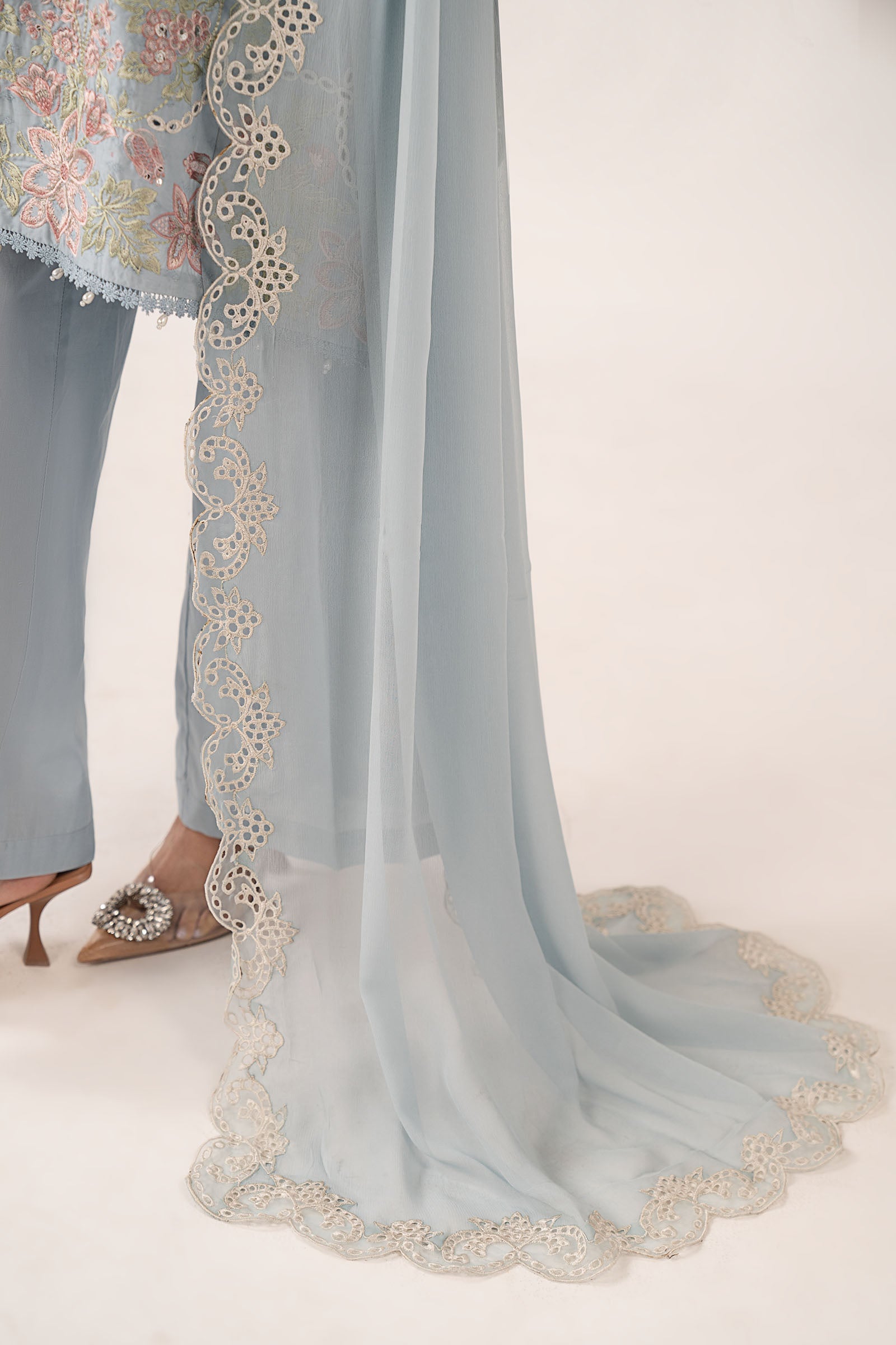 3 Piece Embroidered Dobby Lawn Suit