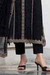 3 Piece Embroidered Raw Silk Suit