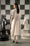 2 Piece Embroidered Raw Silk Suit