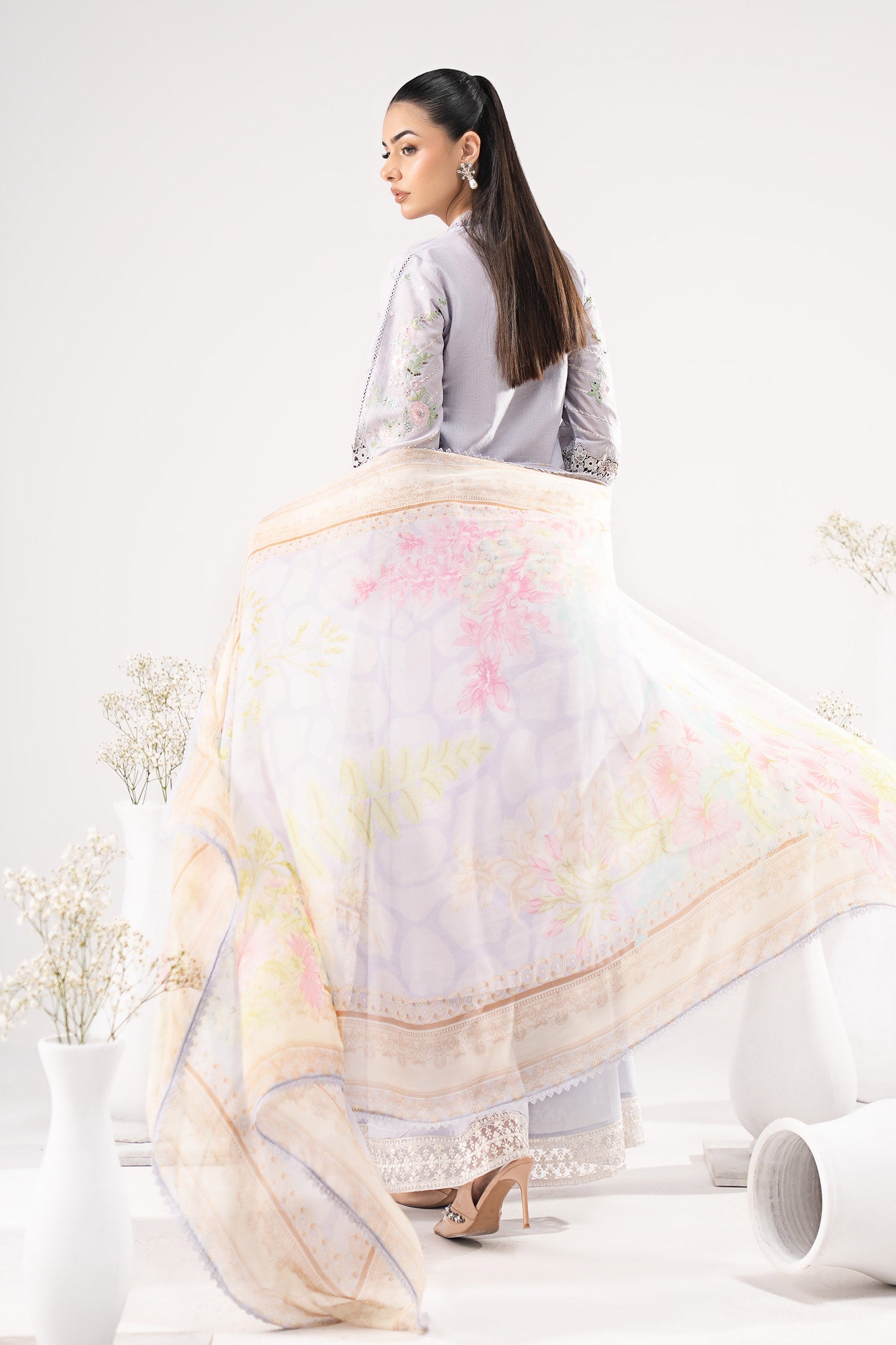 3 Piece Embroidered Dobby Lawn Suit