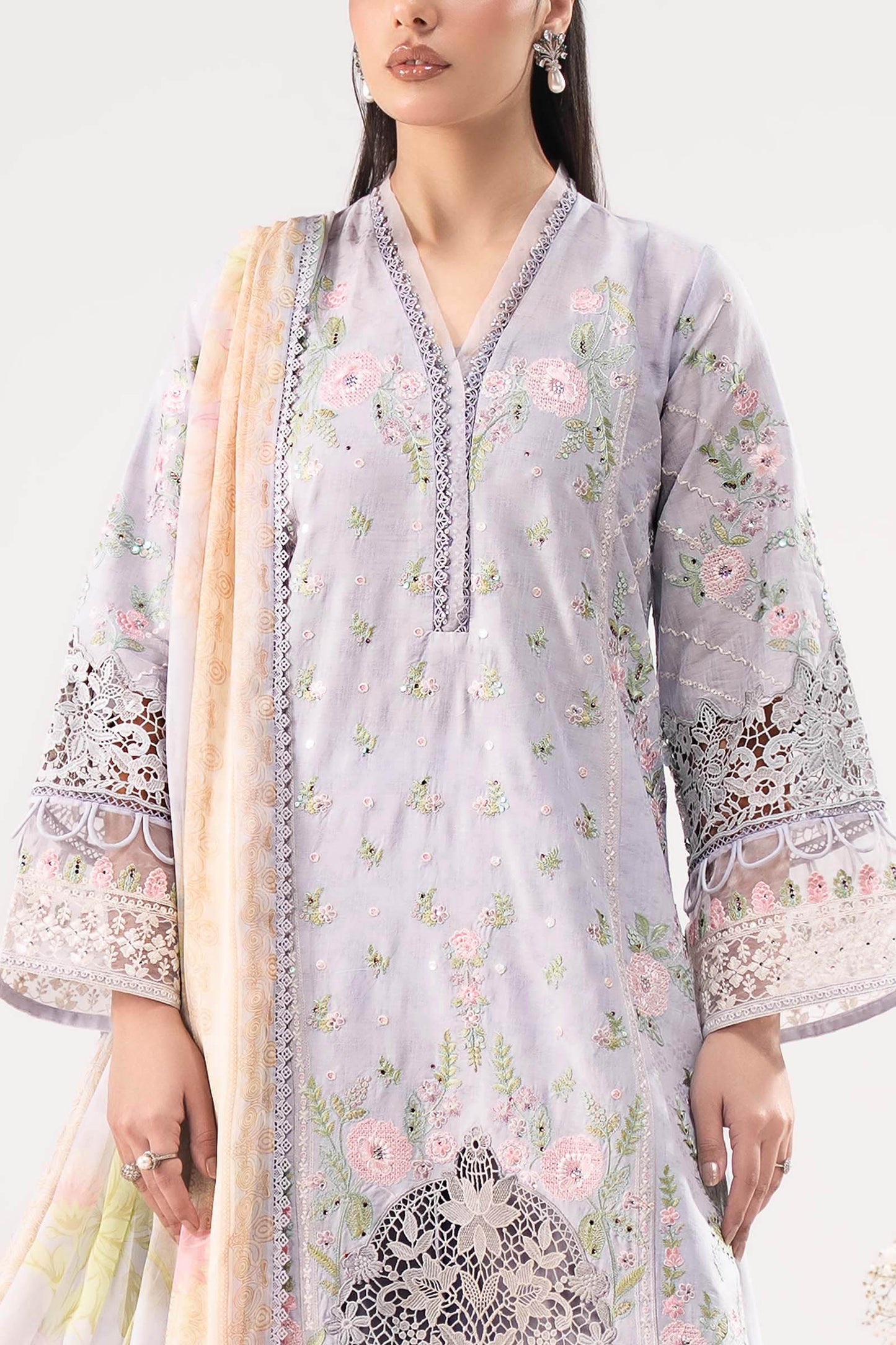 3 Piece Embroidered Dobby Lawn Suit