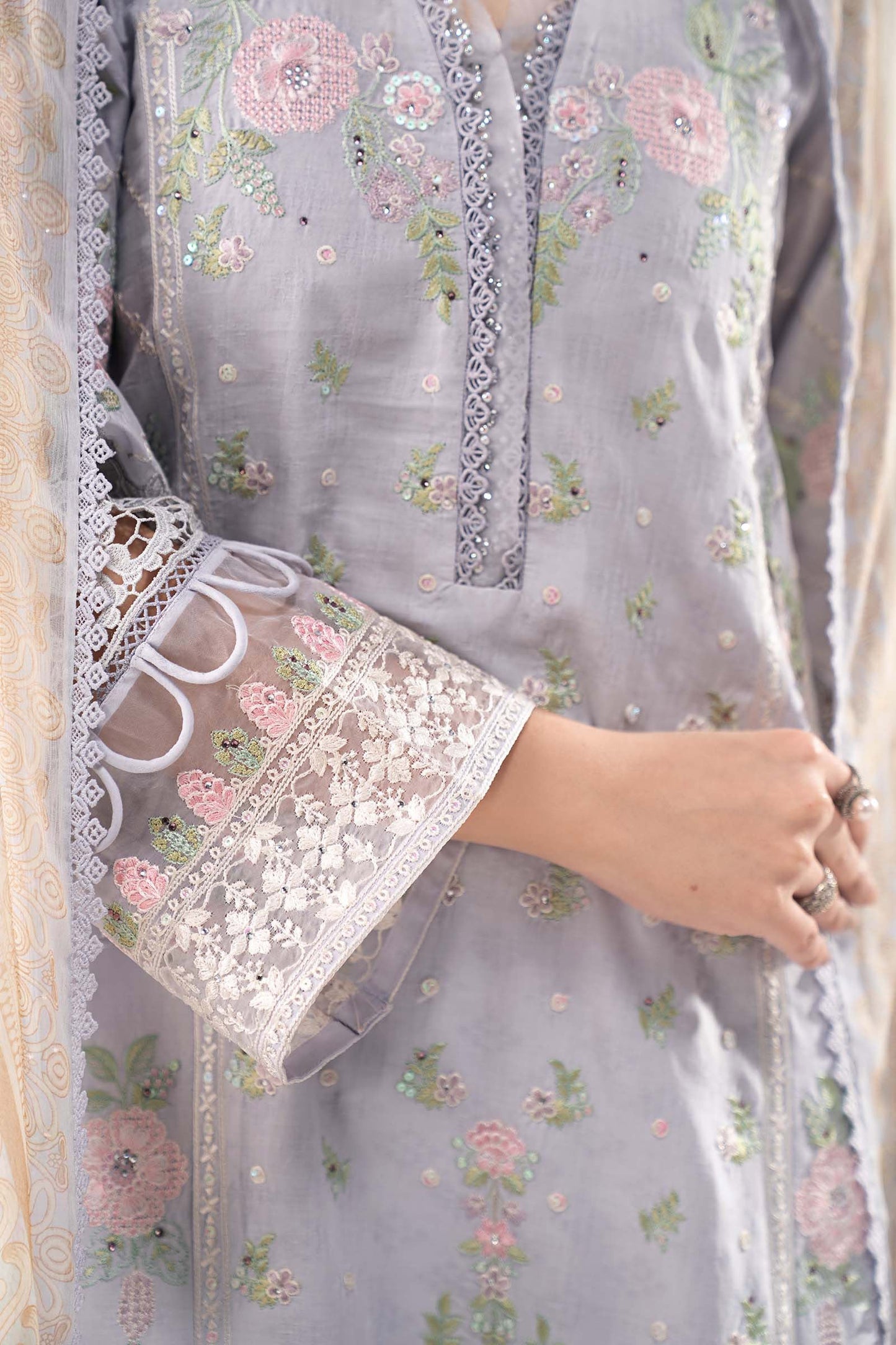 3 Piece Embroidered Dobby Lawn Suit