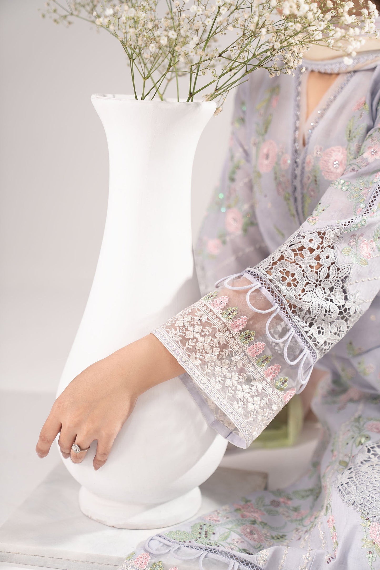 3 Piece Embroidered Dobby Lawn Suit