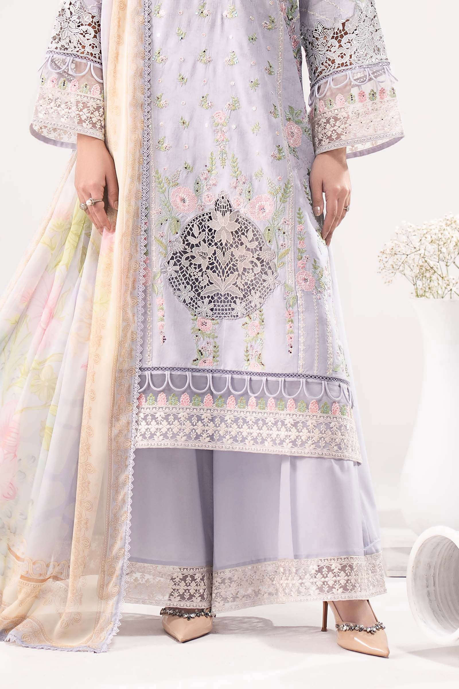 3 Piece Embroidered Dobby Lawn Suit