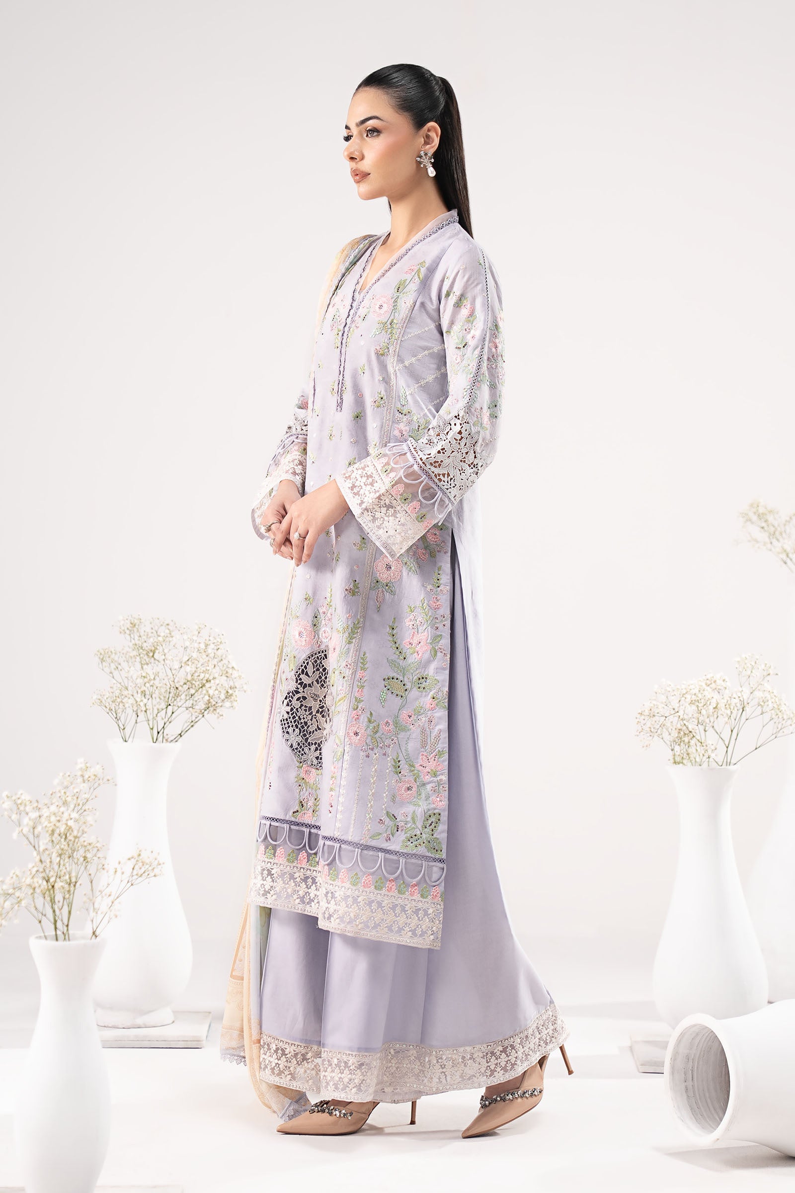 3 Piece Embroidered Dobby Lawn Suit