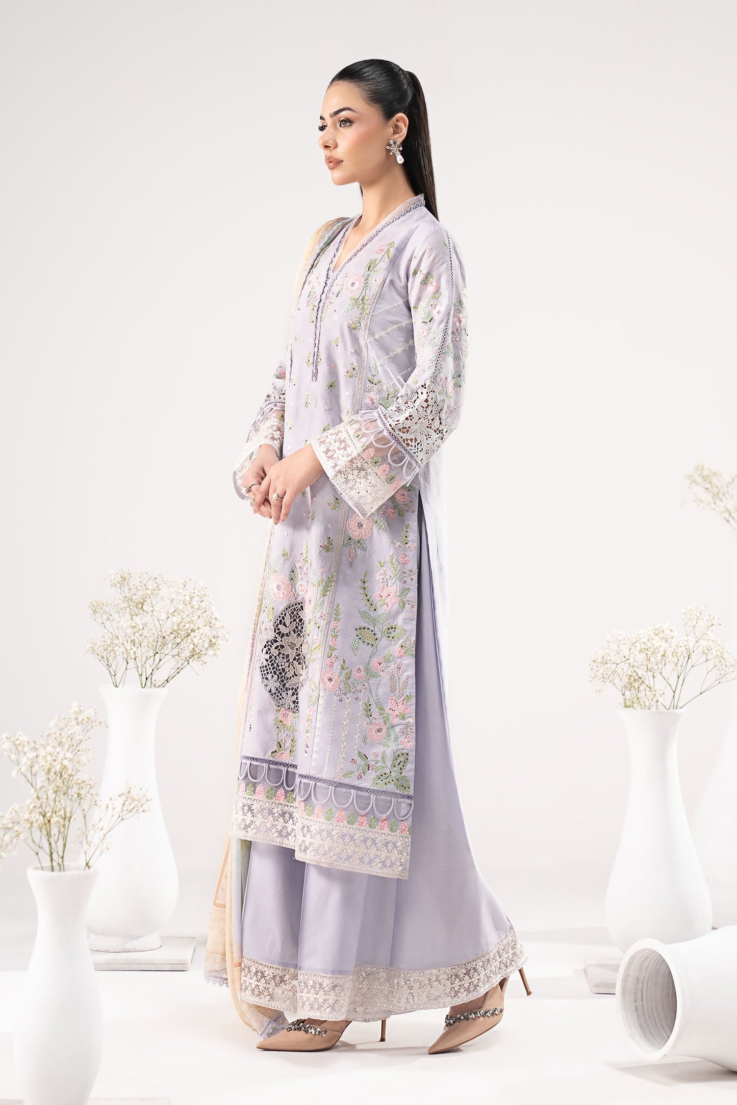 3 Piece Embroidered Dobby Lawn Suit