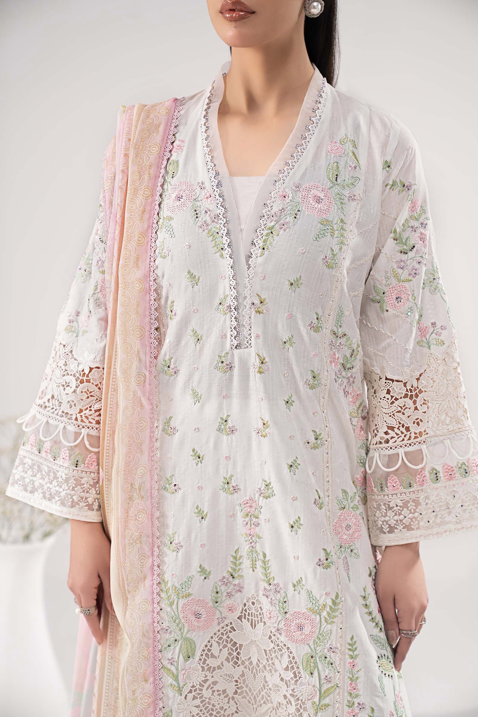 3 Piece Embroidered Dobby Lawn Suit