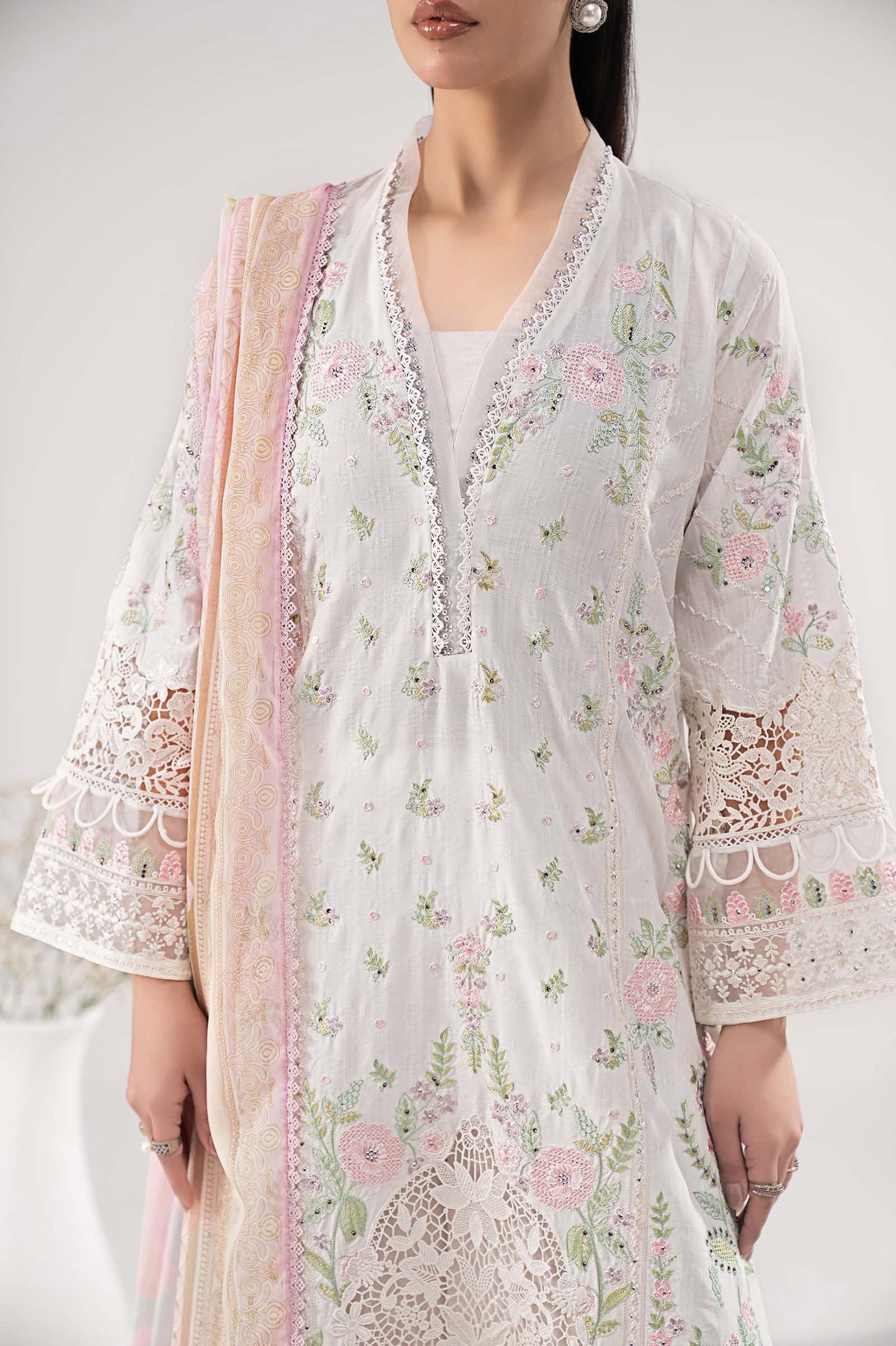 3 Piece Embroidered Dobby Lawn Suit