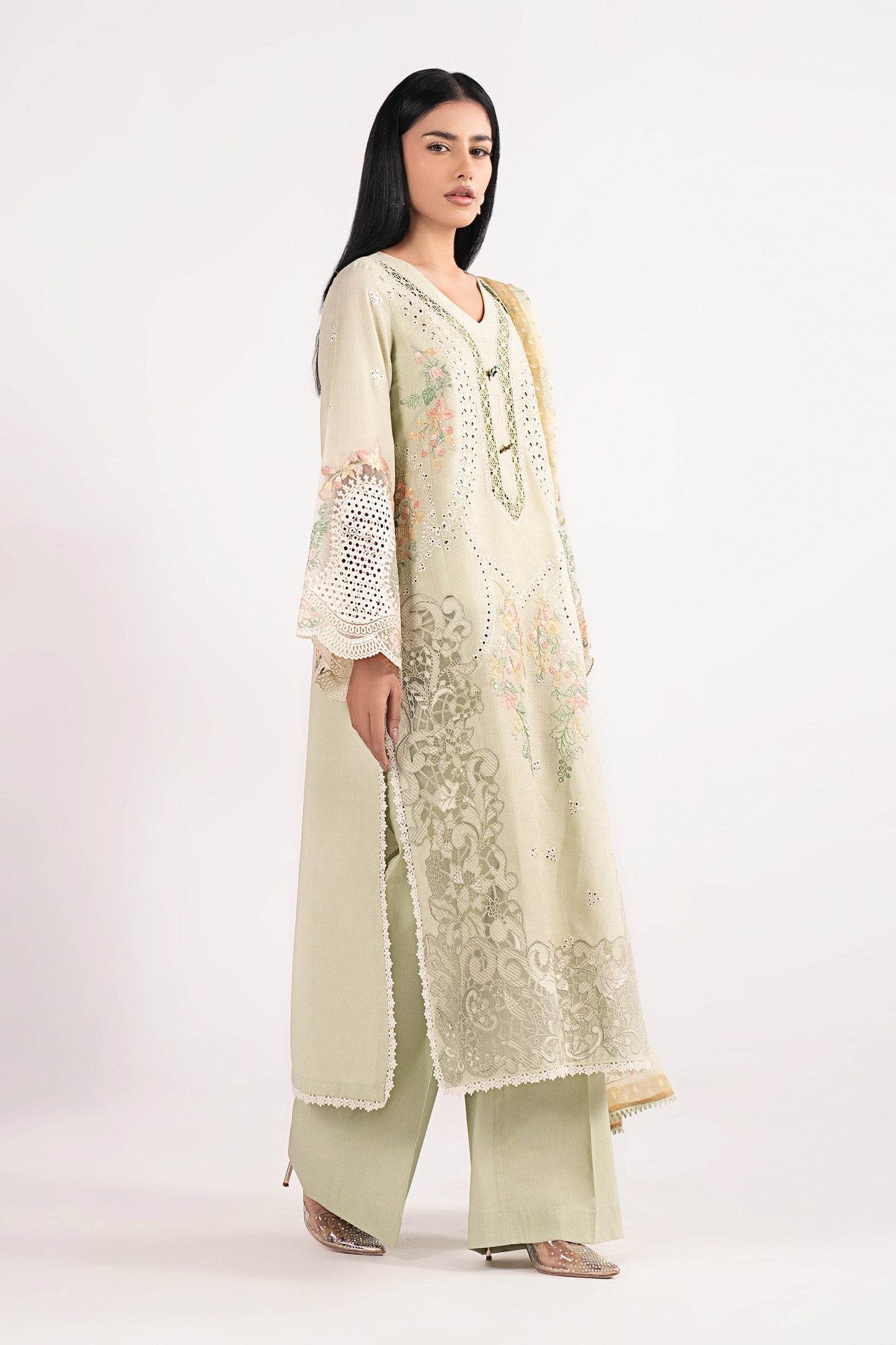 3 Piece Embroidered Dobby Lawn Suit