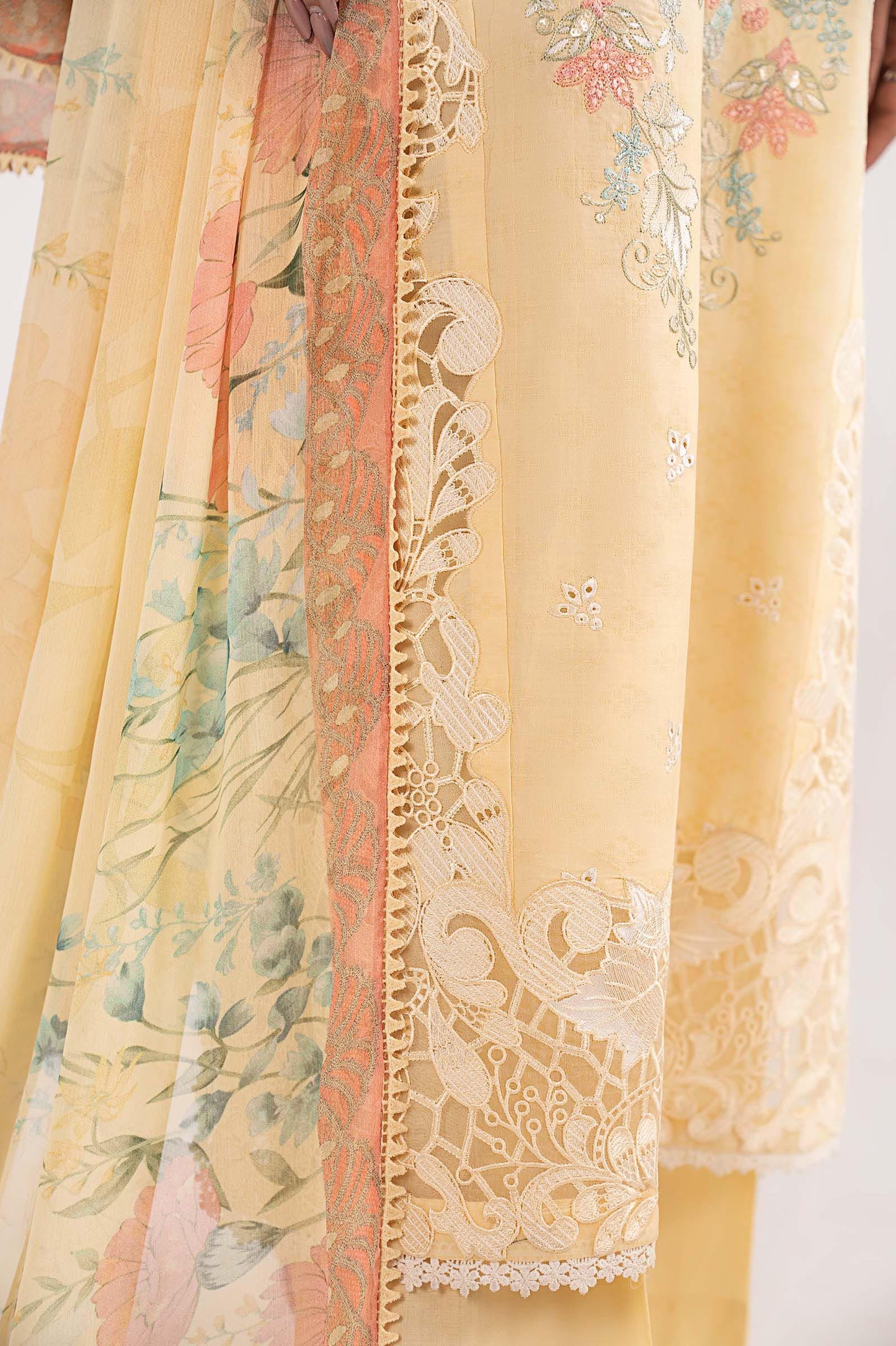 3 Piece Embroidered Dobby Lawn Suit