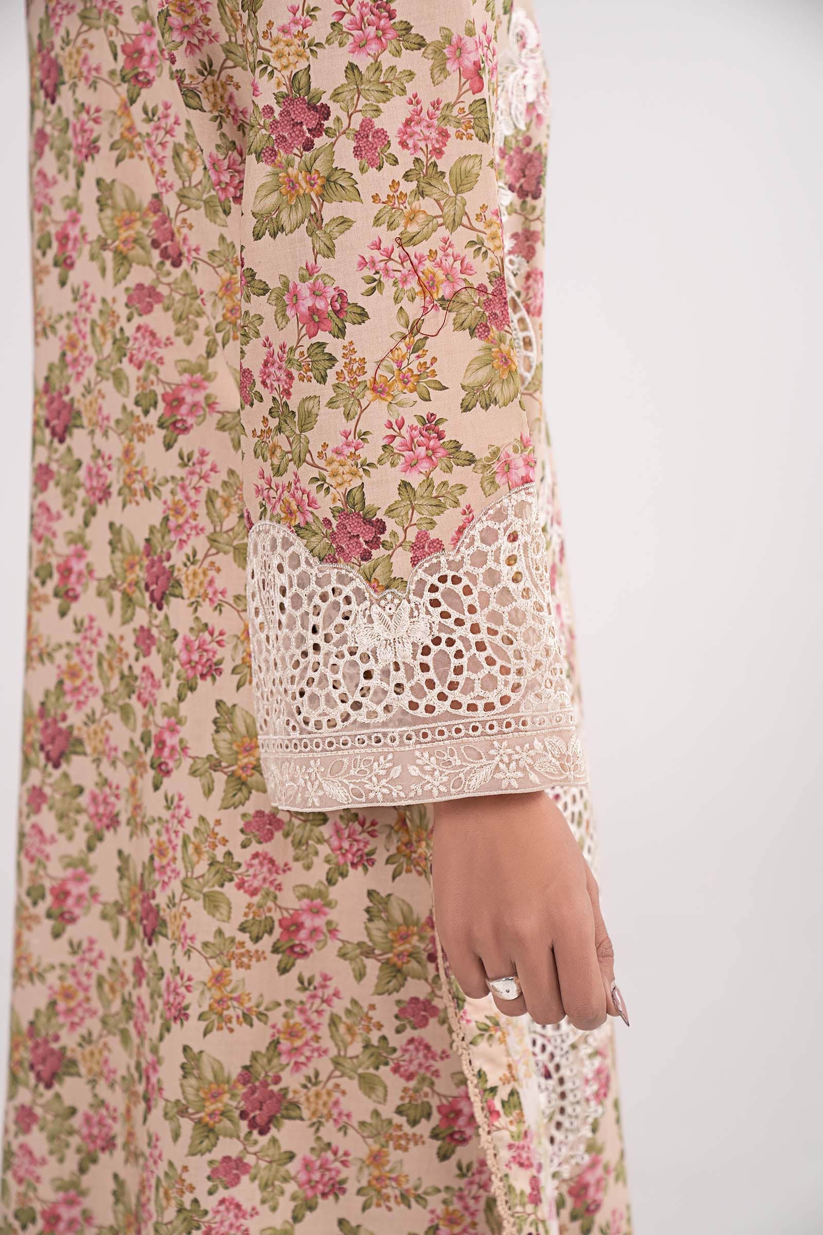 3 Piece Embroidered Net Suit