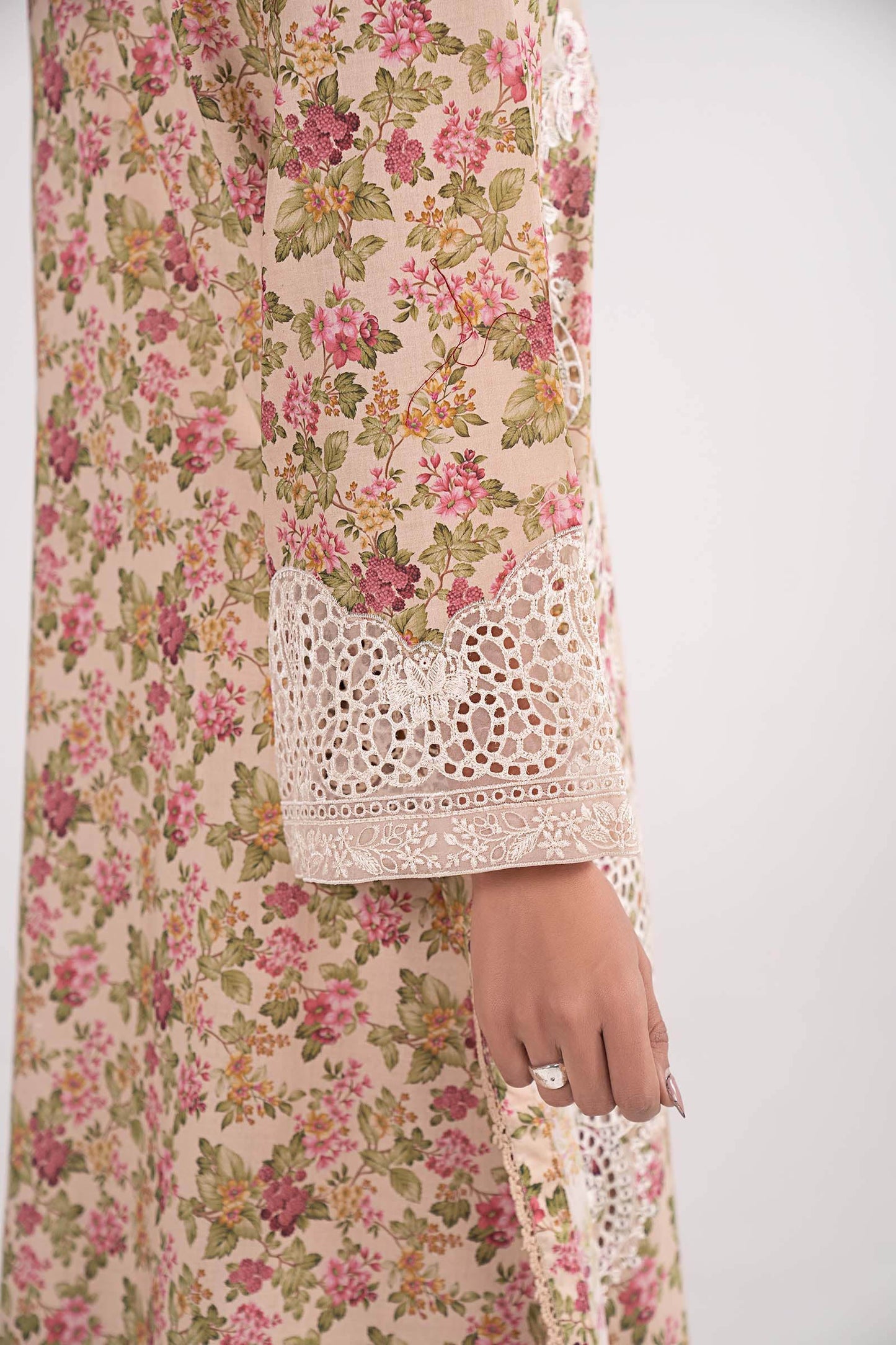 3 Piece Embroidered Net Suit