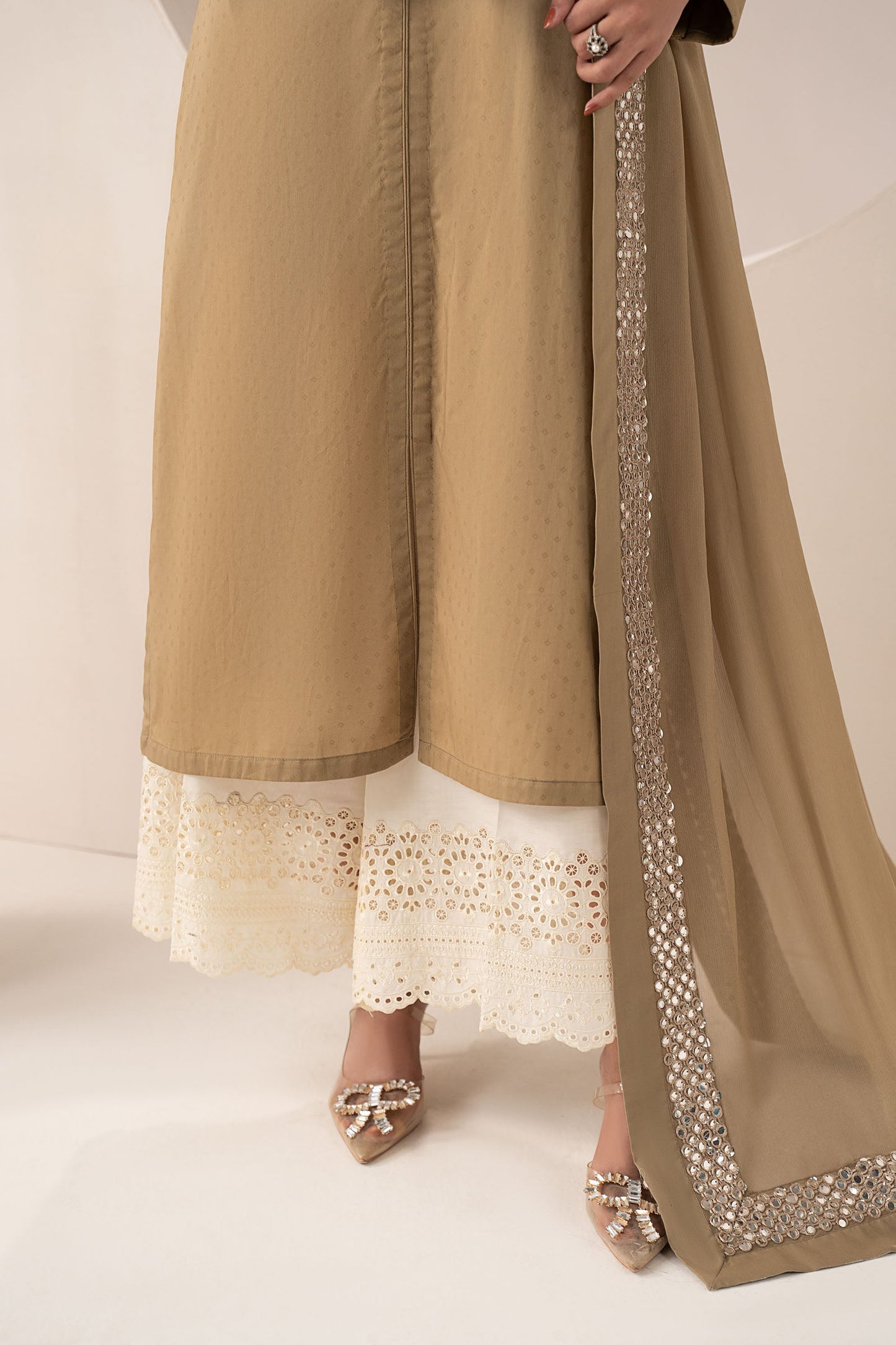 3 Piece Embroidered Dobby Lawn Suit