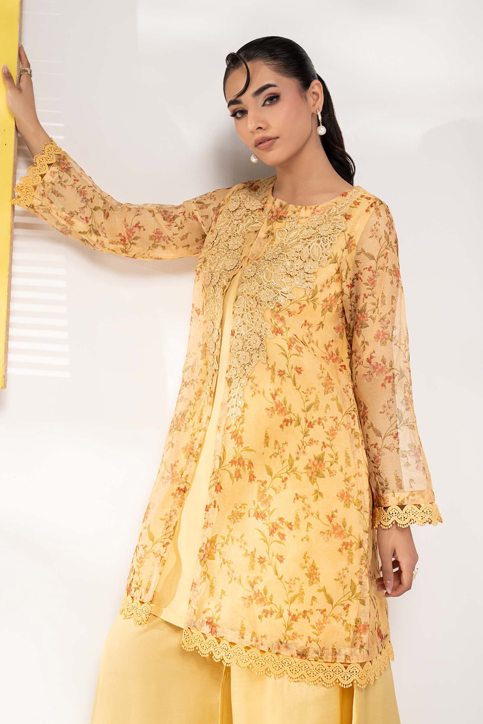 3 Piece Embroidered Cotton Net Suit