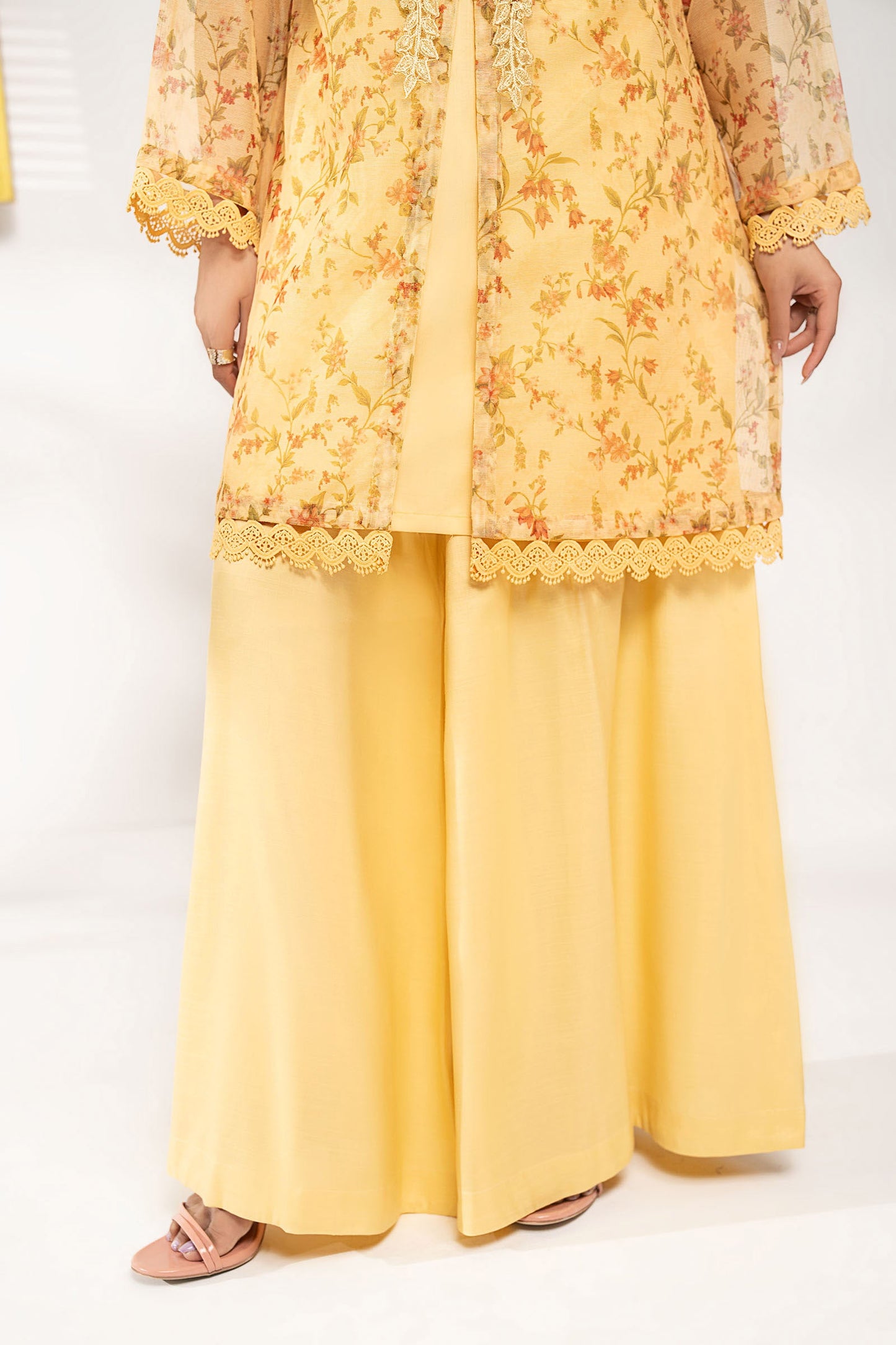 3 Piece Embroidered Cotton Net Suit