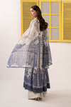 3 Piece Embroidered Pk Raw Silk Suit
