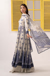 3 Piece Embroidered Pk Raw Silk Suit