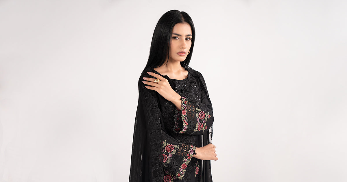 3 Piece Embroidered Dobby Lawn Suit