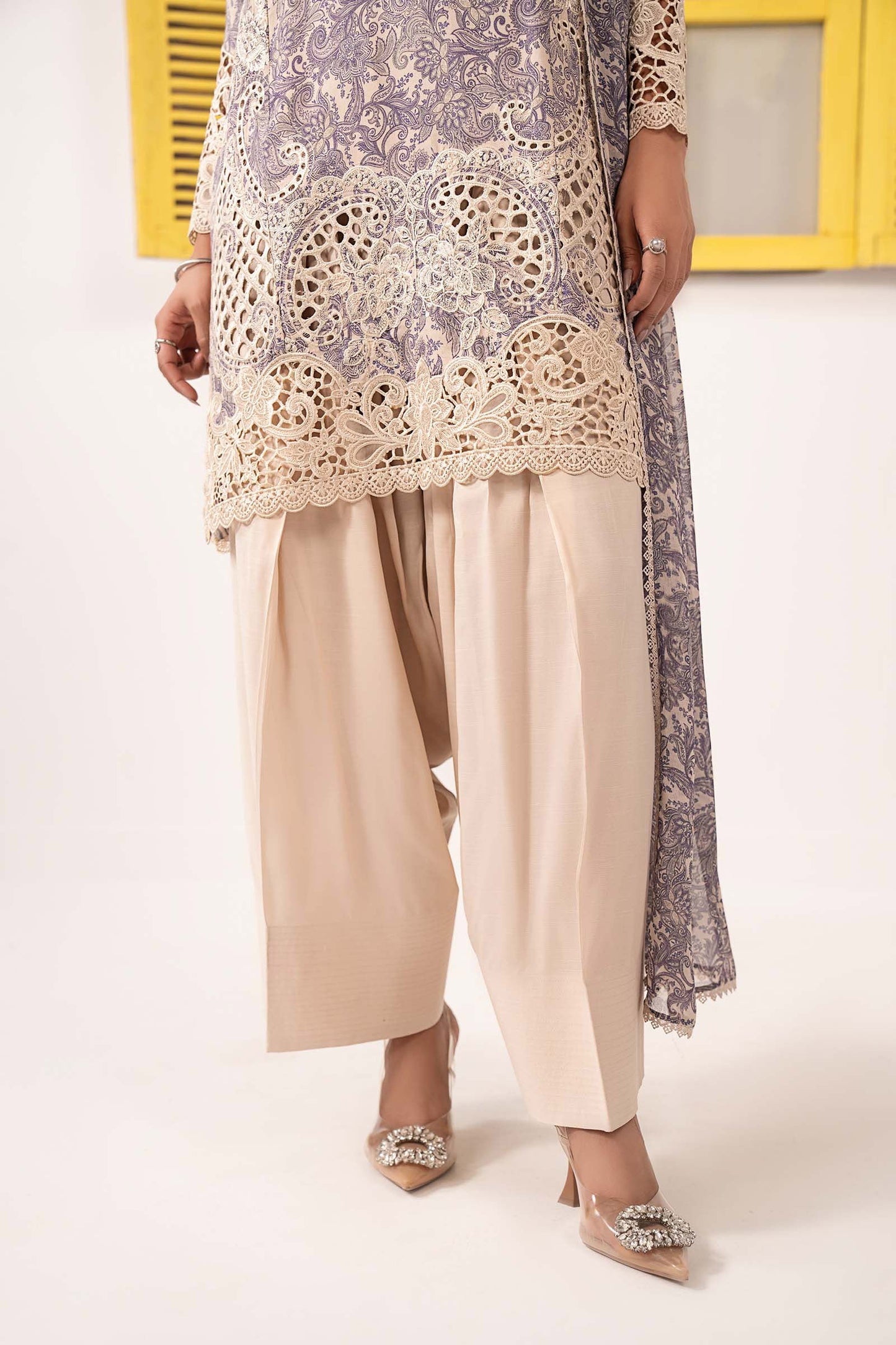 3 Piece Embroidered Silk Suit