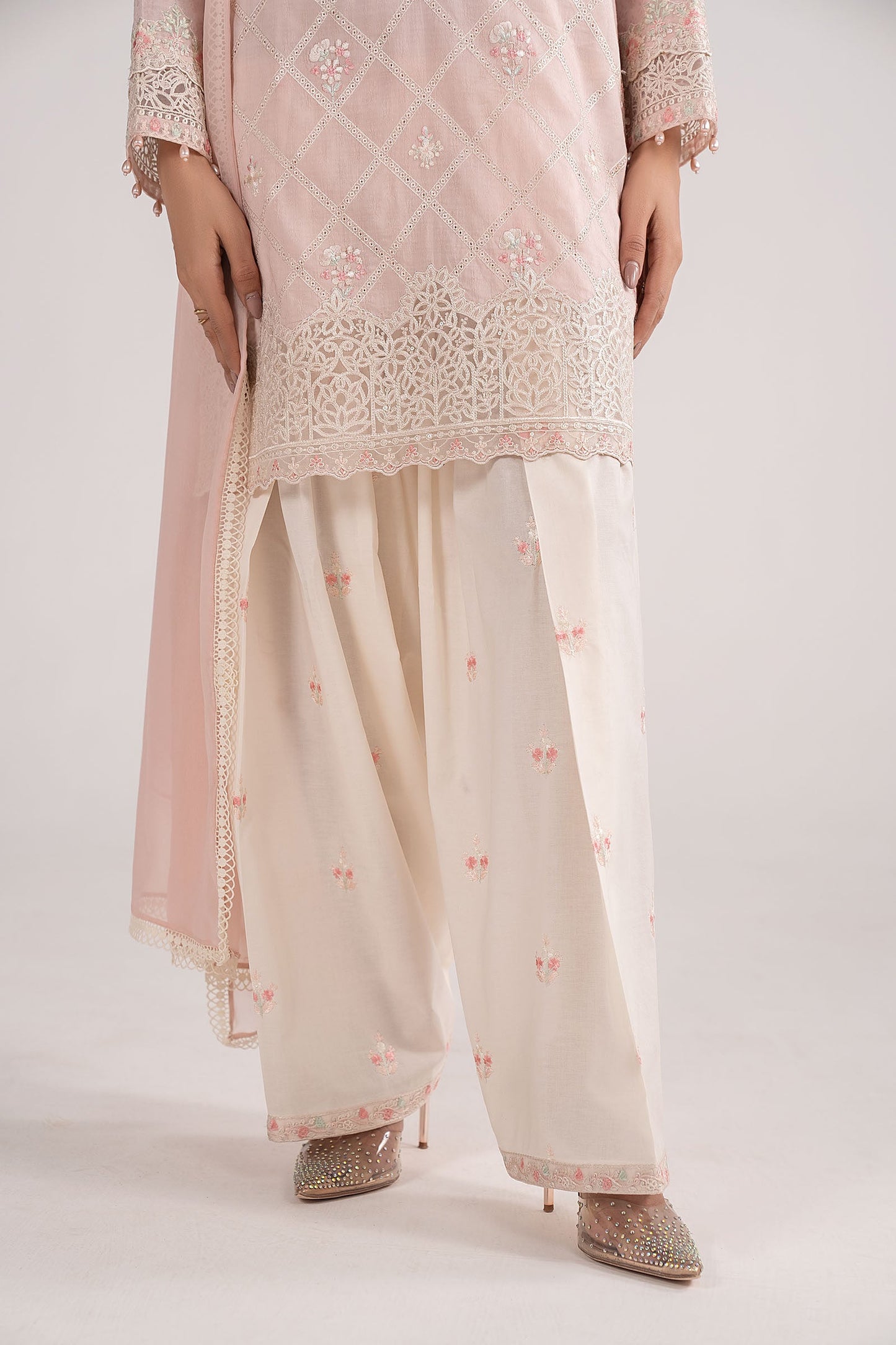 3 Piece Embroidered Dobby Lawn Suit